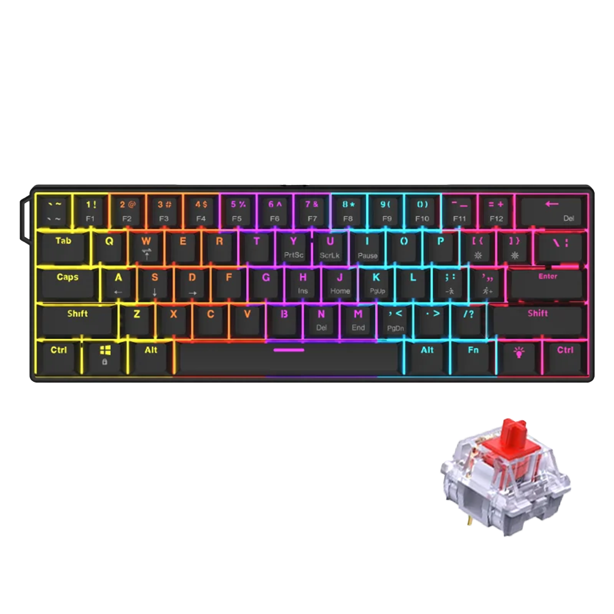 NK61 60% Keyboard (Red Switches)