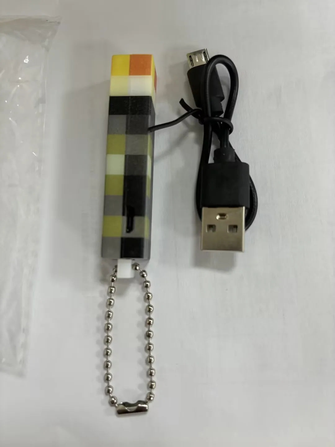 Minecraft Inspired Torch Keychain (LED Light)