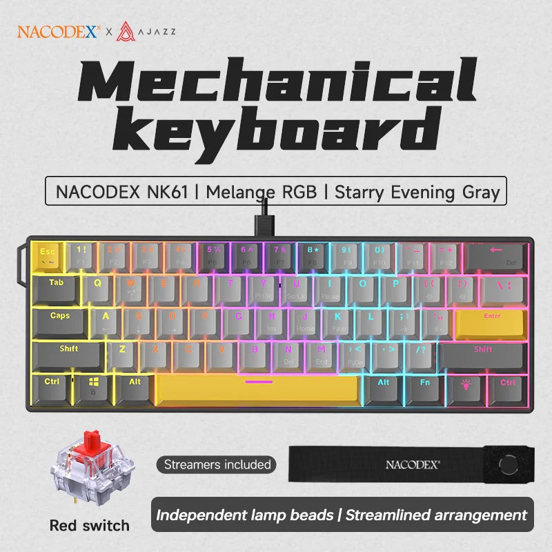 NK61 60% Keyboard (Red Switches)