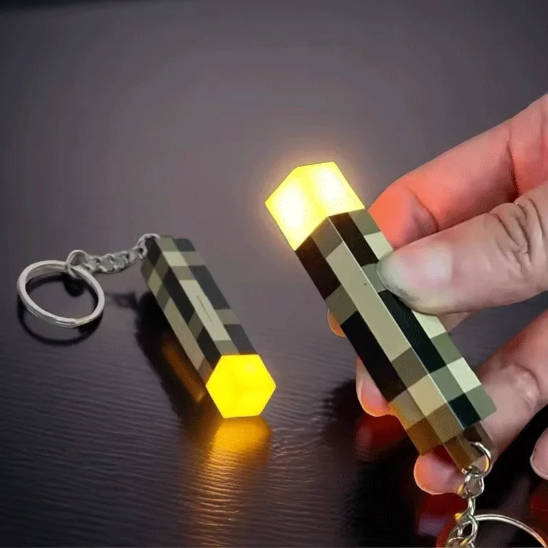Minecraft Inspired Torch Keychain (LED Light)