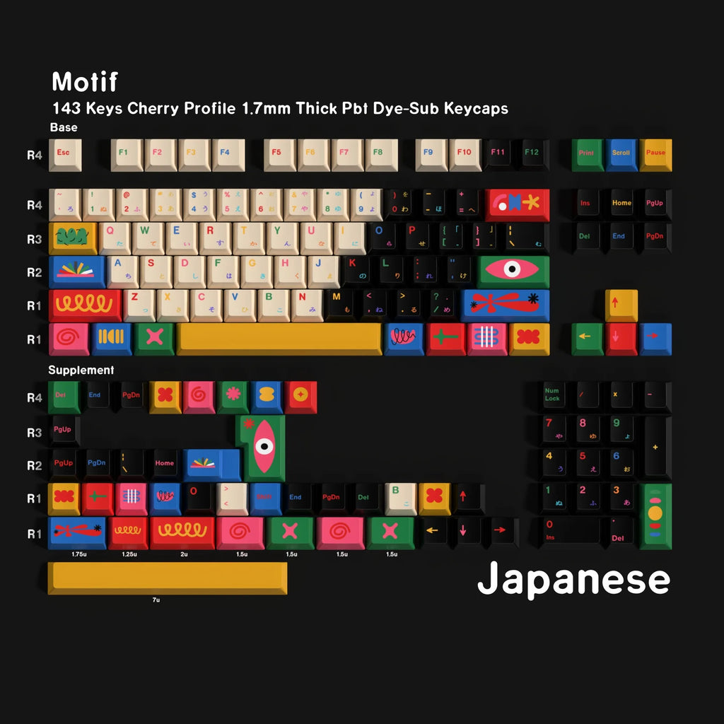 Colorful PBT Keycaps Set (Various Layouts)