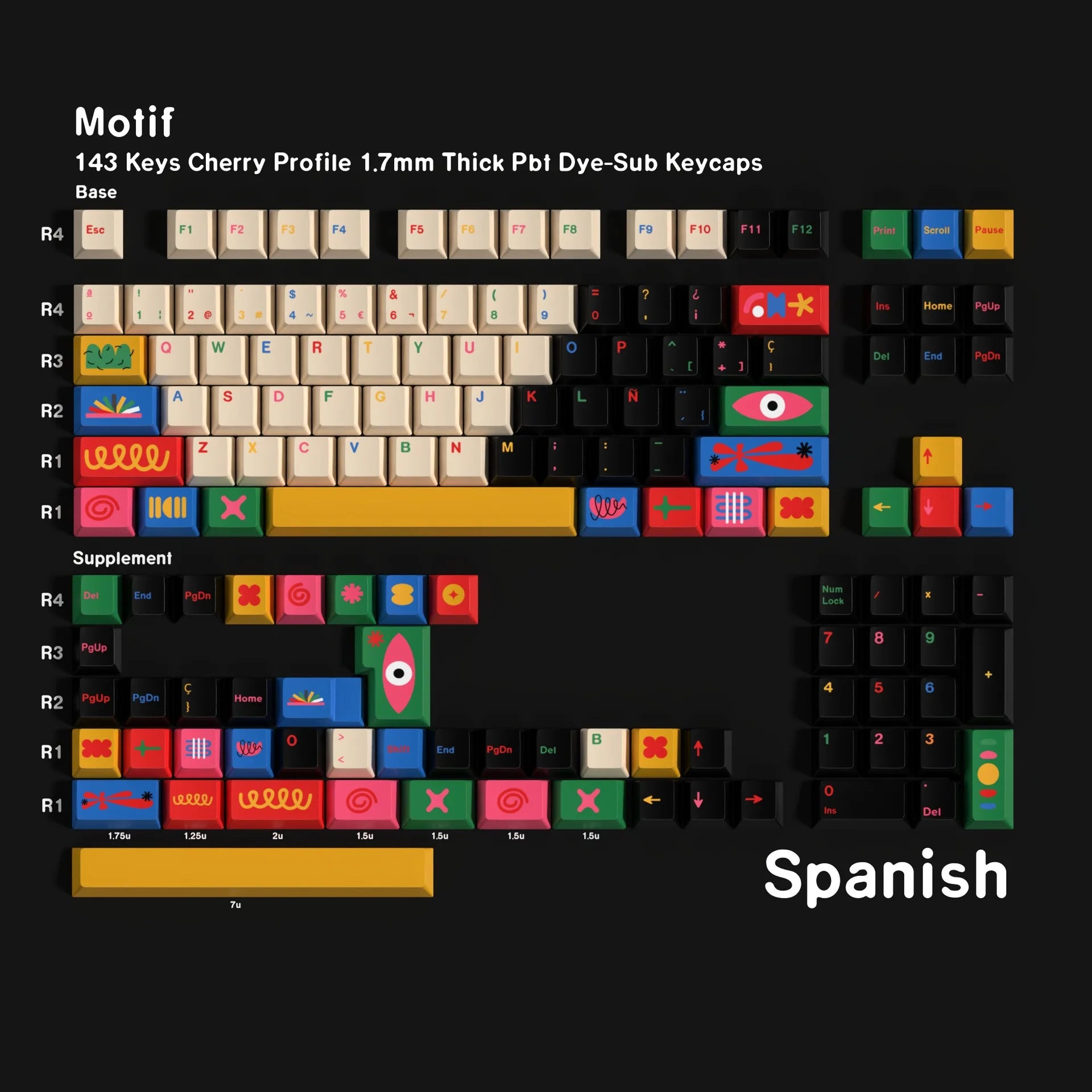 Colorful PBT Keycaps Set (Various Layouts)