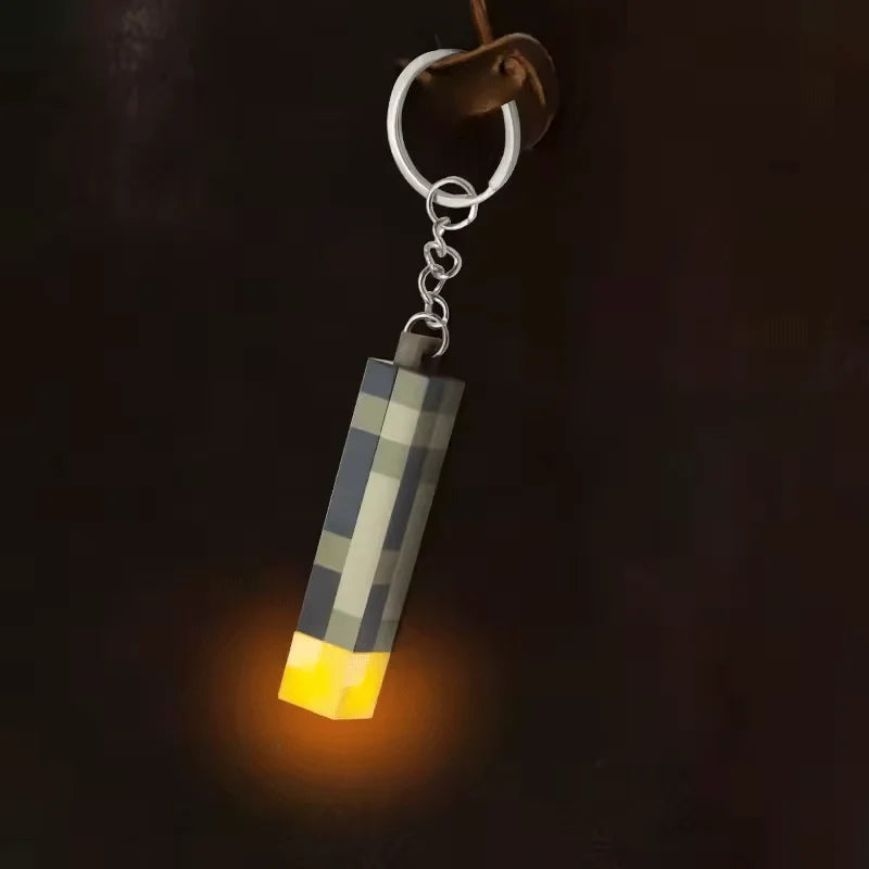Minecraft Inspired Torch Keychain (LED Light)