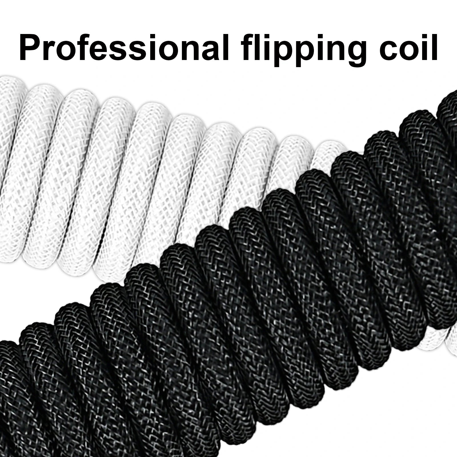 Coiled Keyboard Cable (White&Pink)