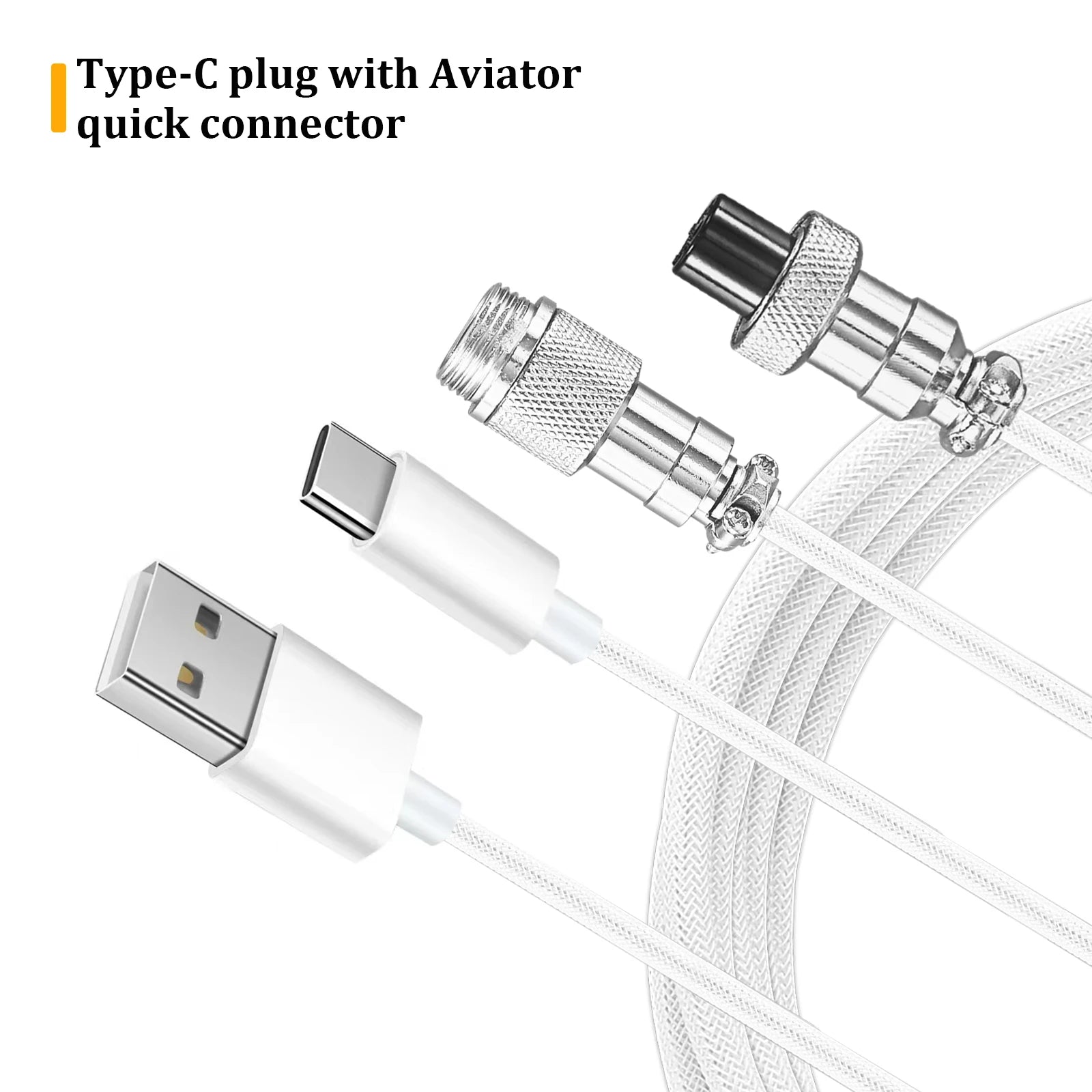 Coiled Keyboard Cable (White)