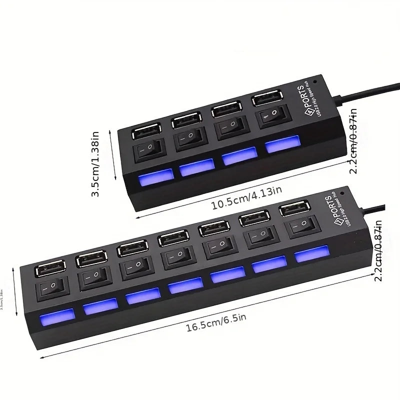 USB 2.0 Hub (4-7 Port Splitter)