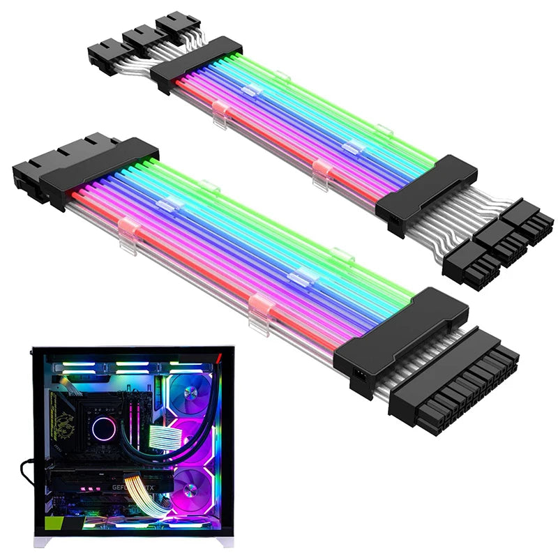 ARGB PSU Extension Cable Kit (24 Pin ATX & 8 Pin GPU)