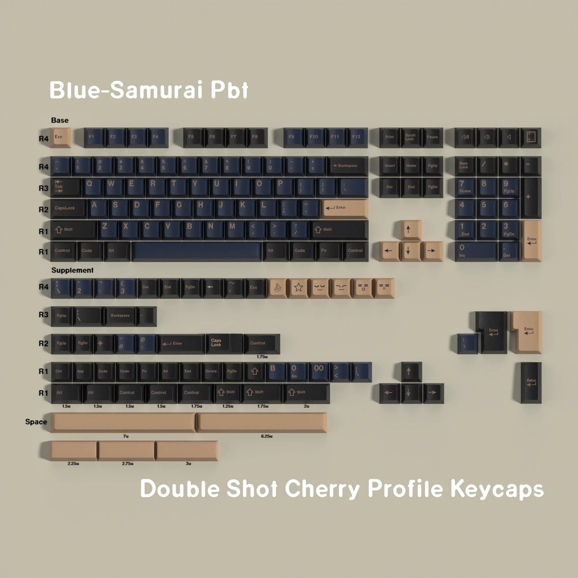 Blue-Samurai PBT Keycaps Set