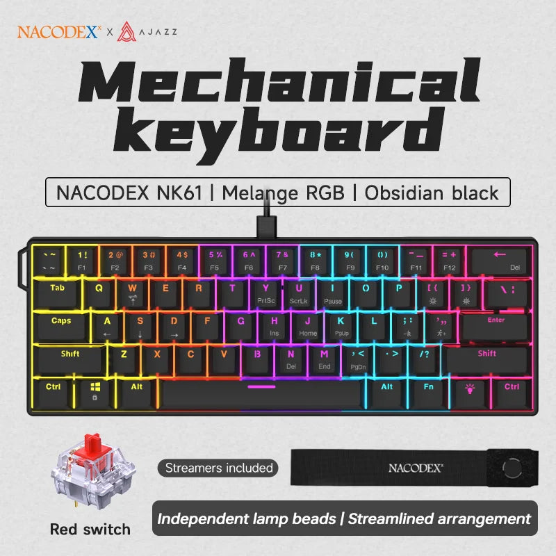 NK61 60% Keyboard (Red Switches)