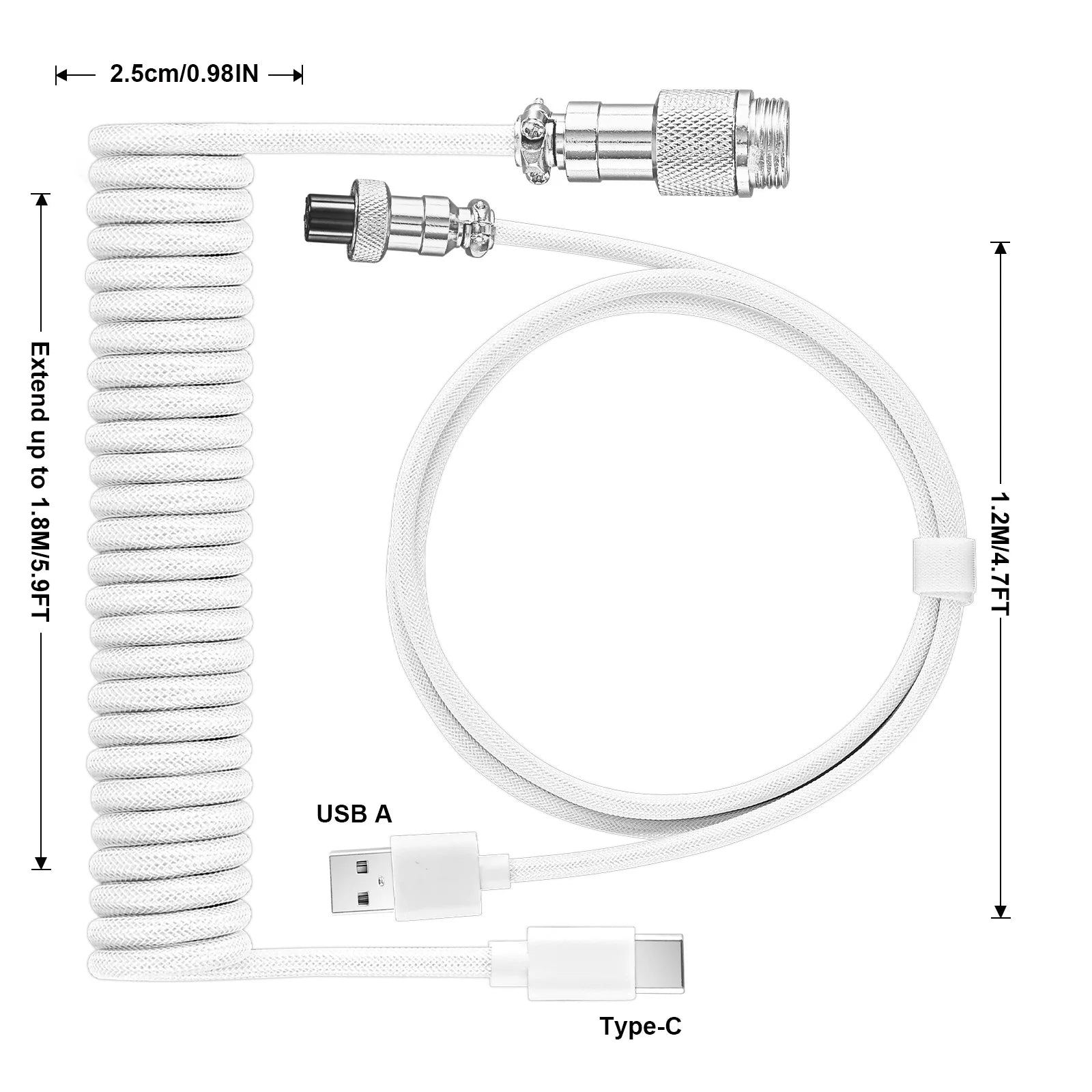 Coiled Keyboard Cable (Purple)