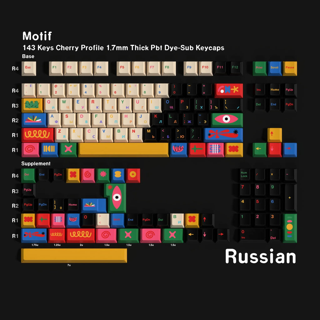 Colorful PBT Keycaps Set (Various Layouts)