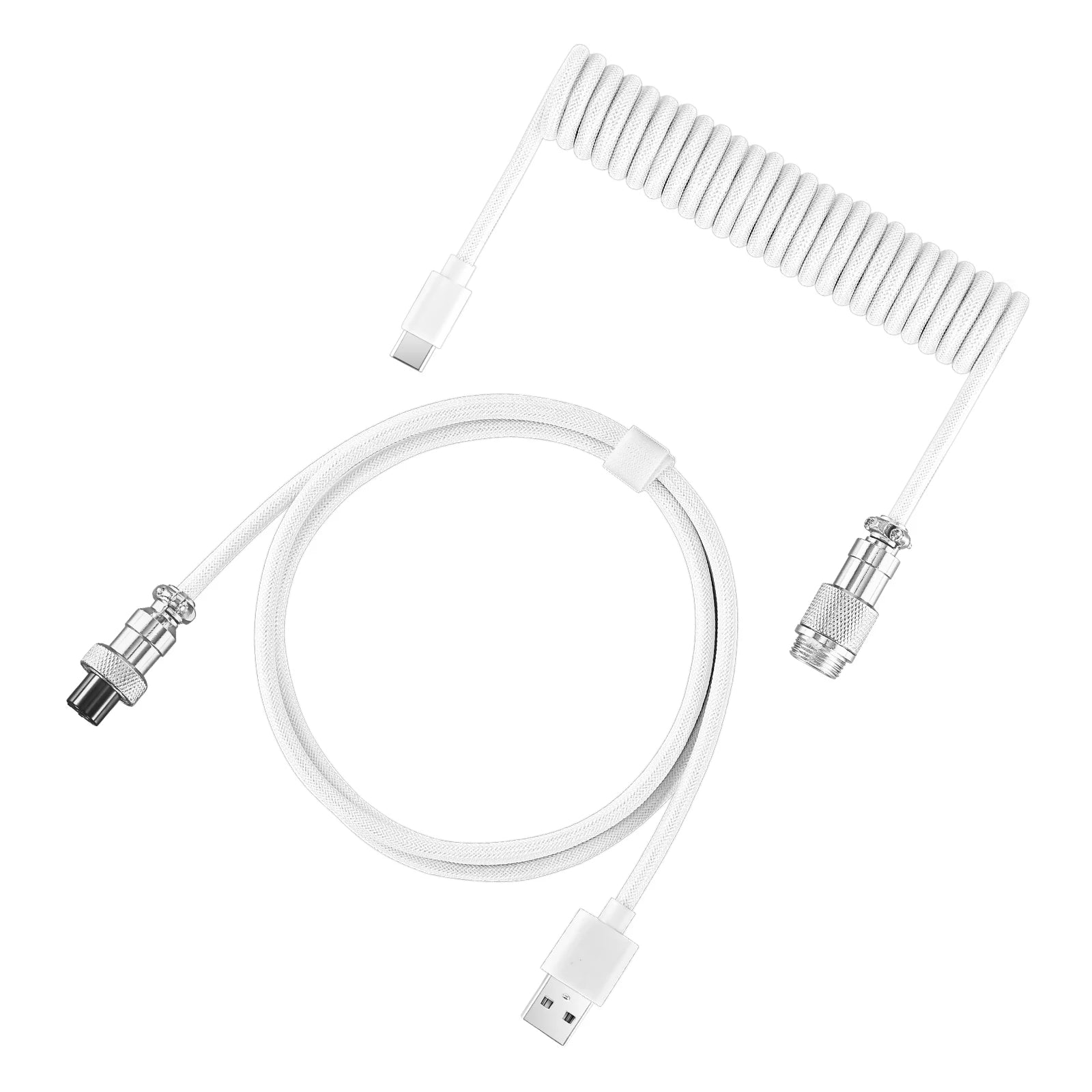 Coiled Keyboard Cable (White)