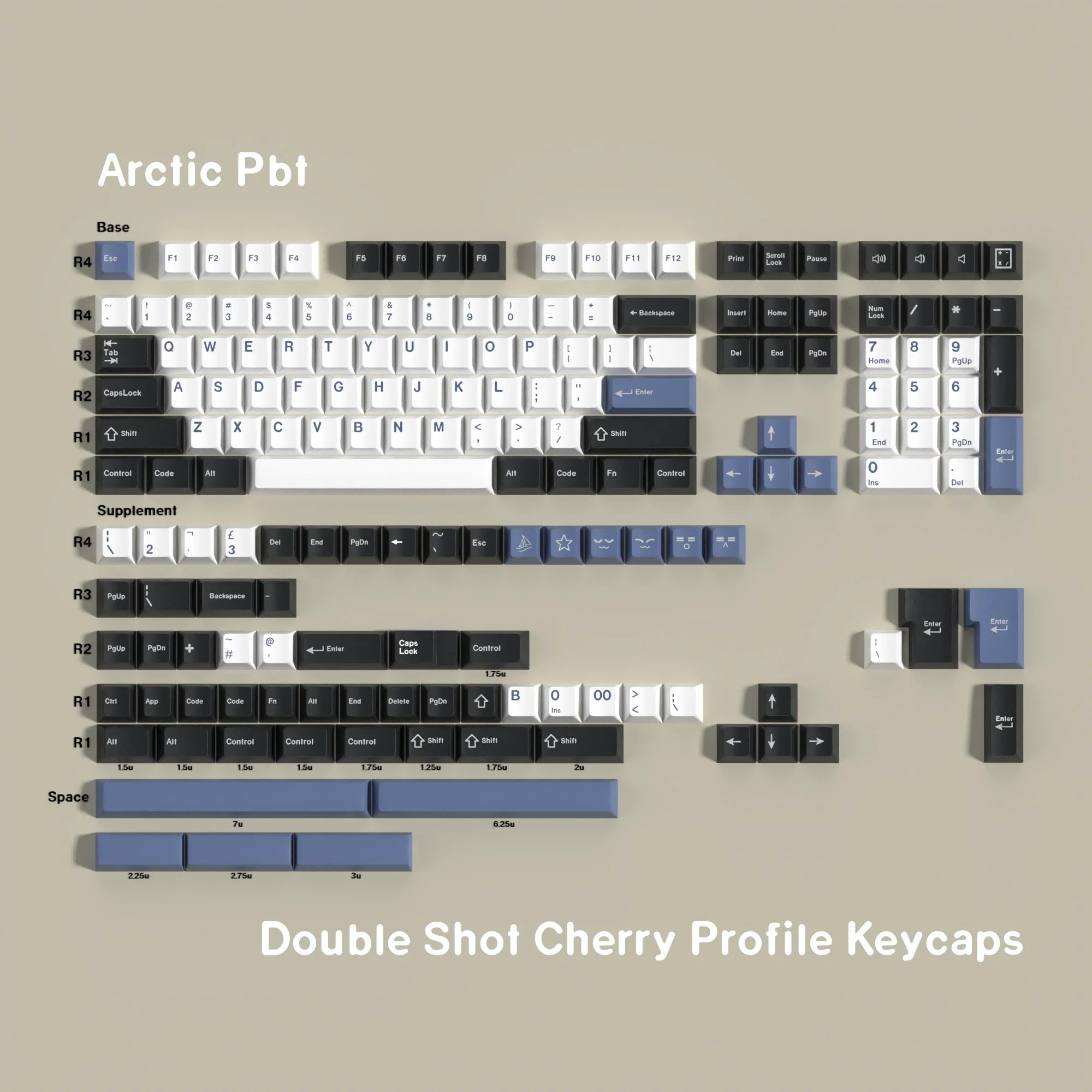 Arctic PBT Keycaps Set