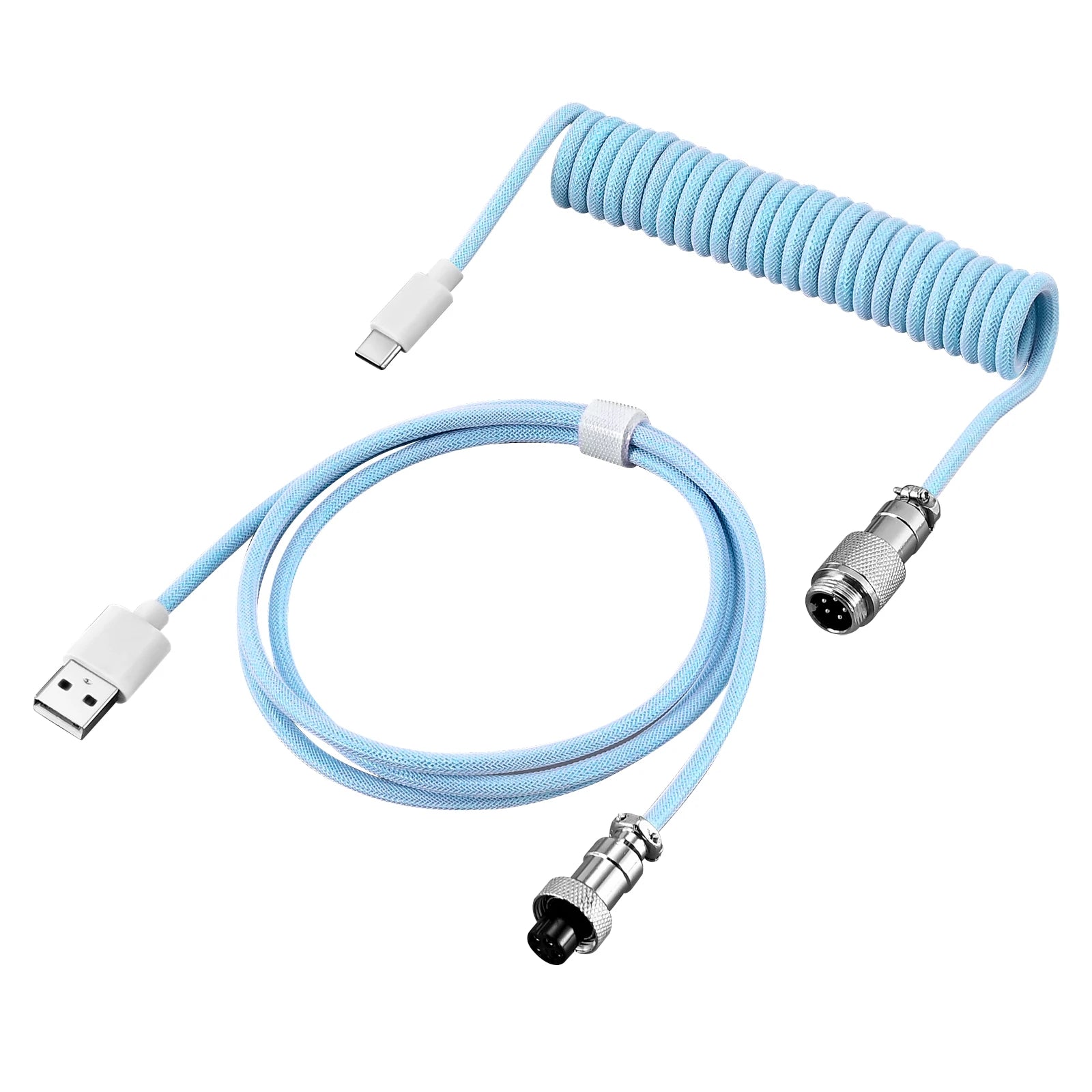 Coiled Keyboard Cable (Cyan)