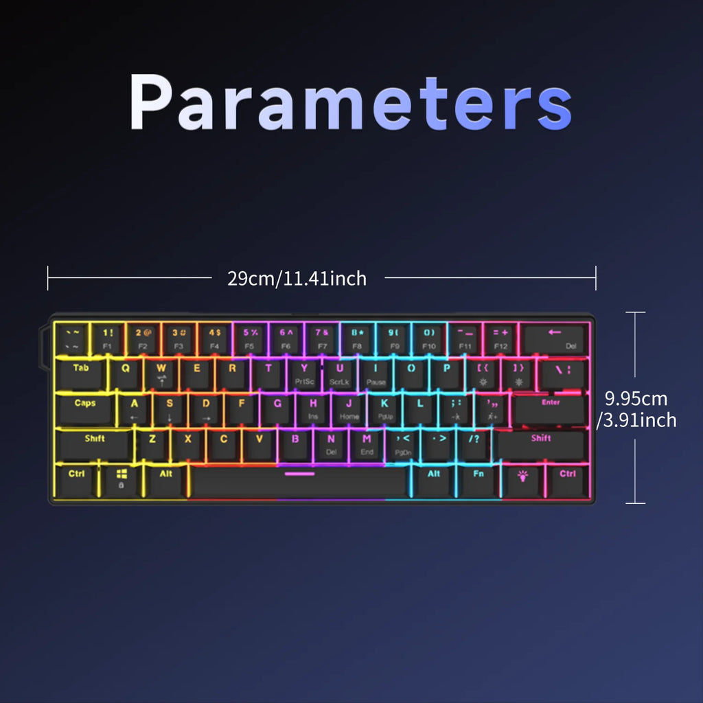 NK61 60% Keyboard (Red Switches)