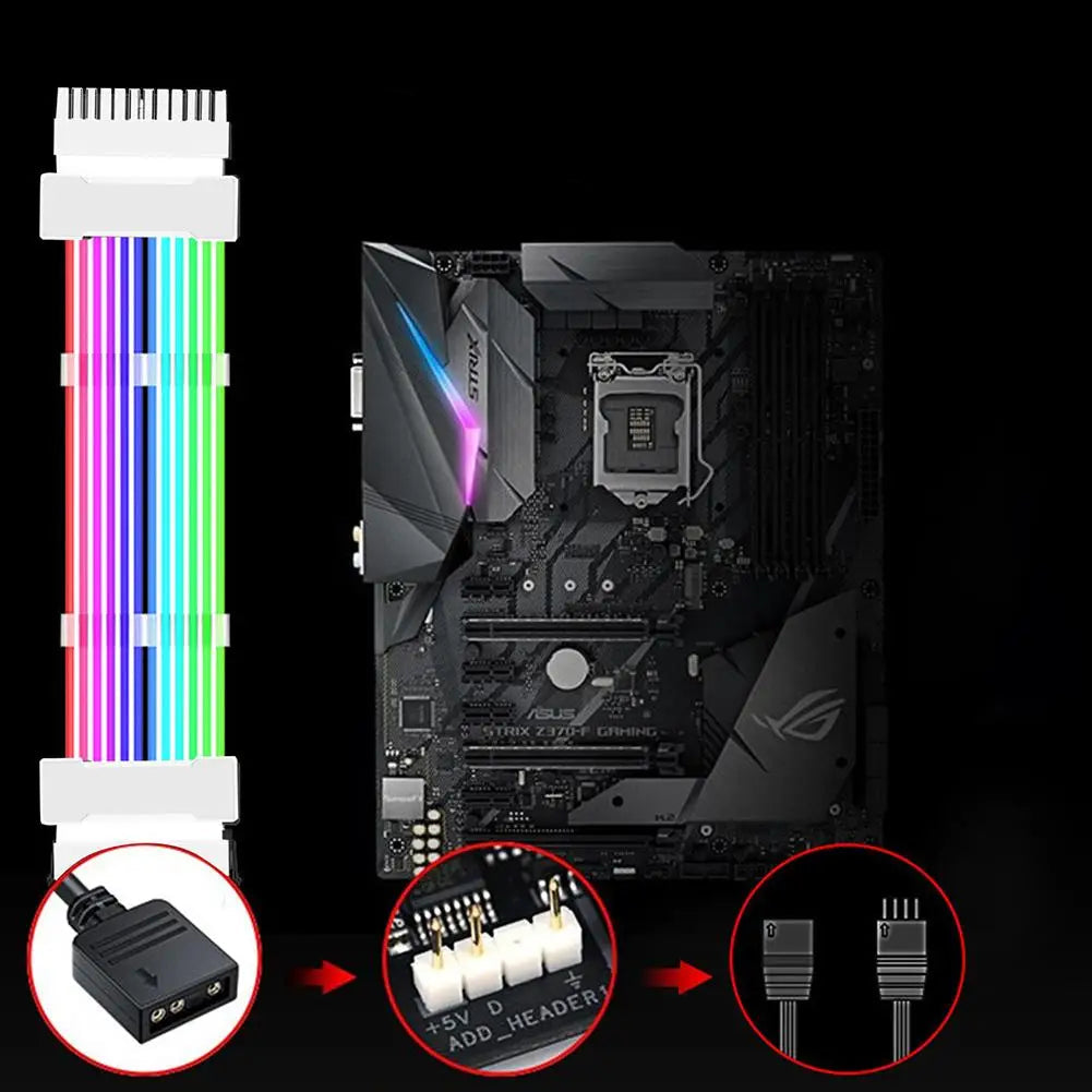 ARGB PSU Extension Cable Kit (24 Pin ATX & 8 Pin GPU)