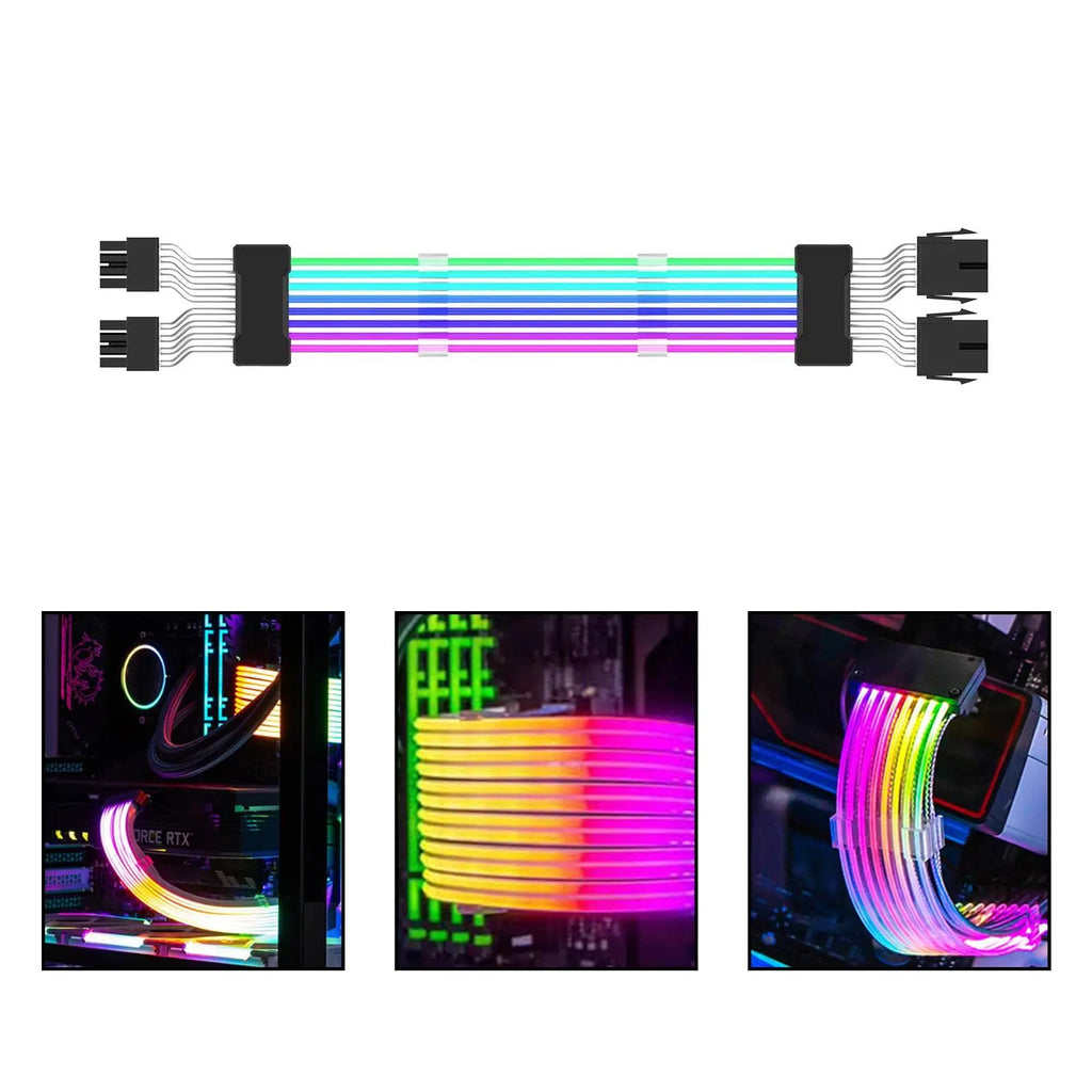 ARGB PSU Extension Cable Kit (24 Pin ATX & 8 Pin GPU)