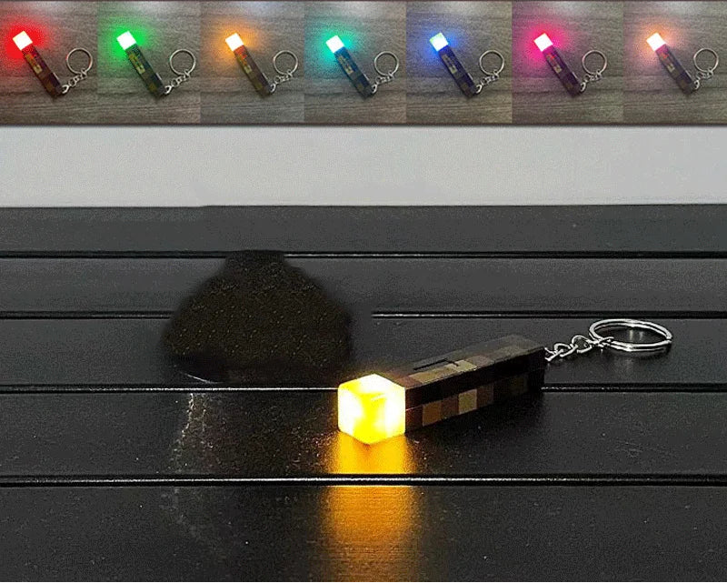 Minecraft Inspired Torch Keychain (LED Light)
