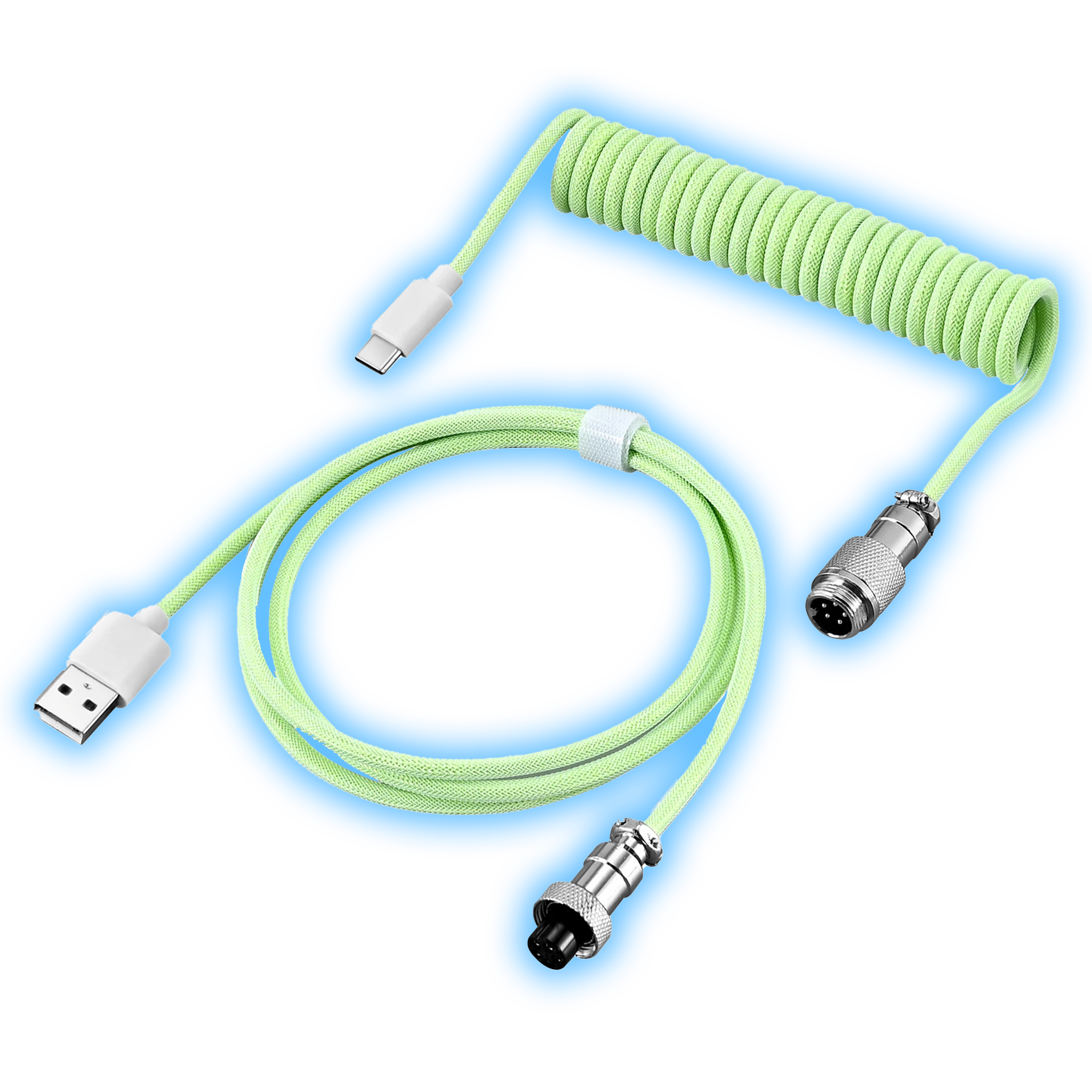 Coiled Keyboard Cable (Green)