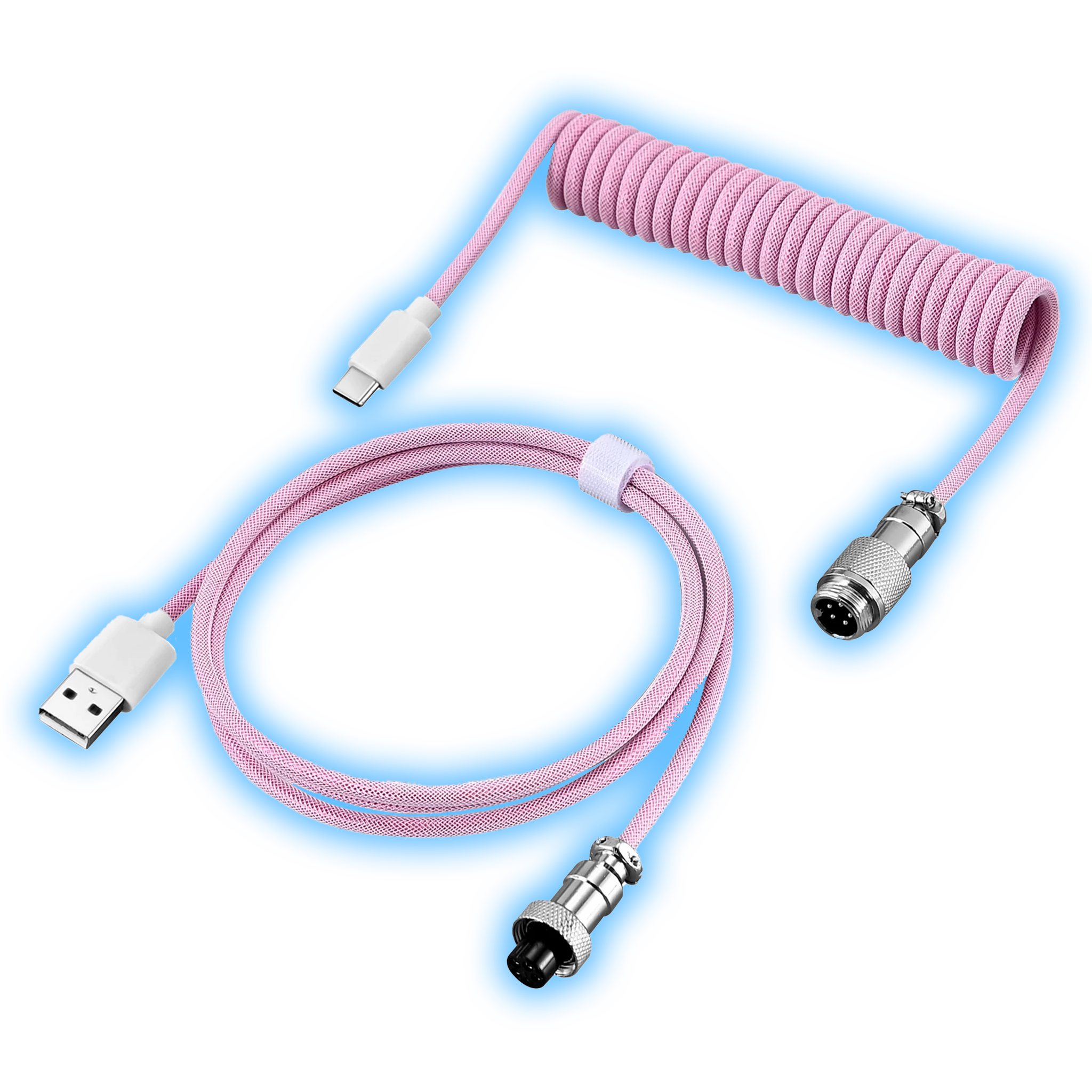 Coiled Keyboard Cable (Pink)