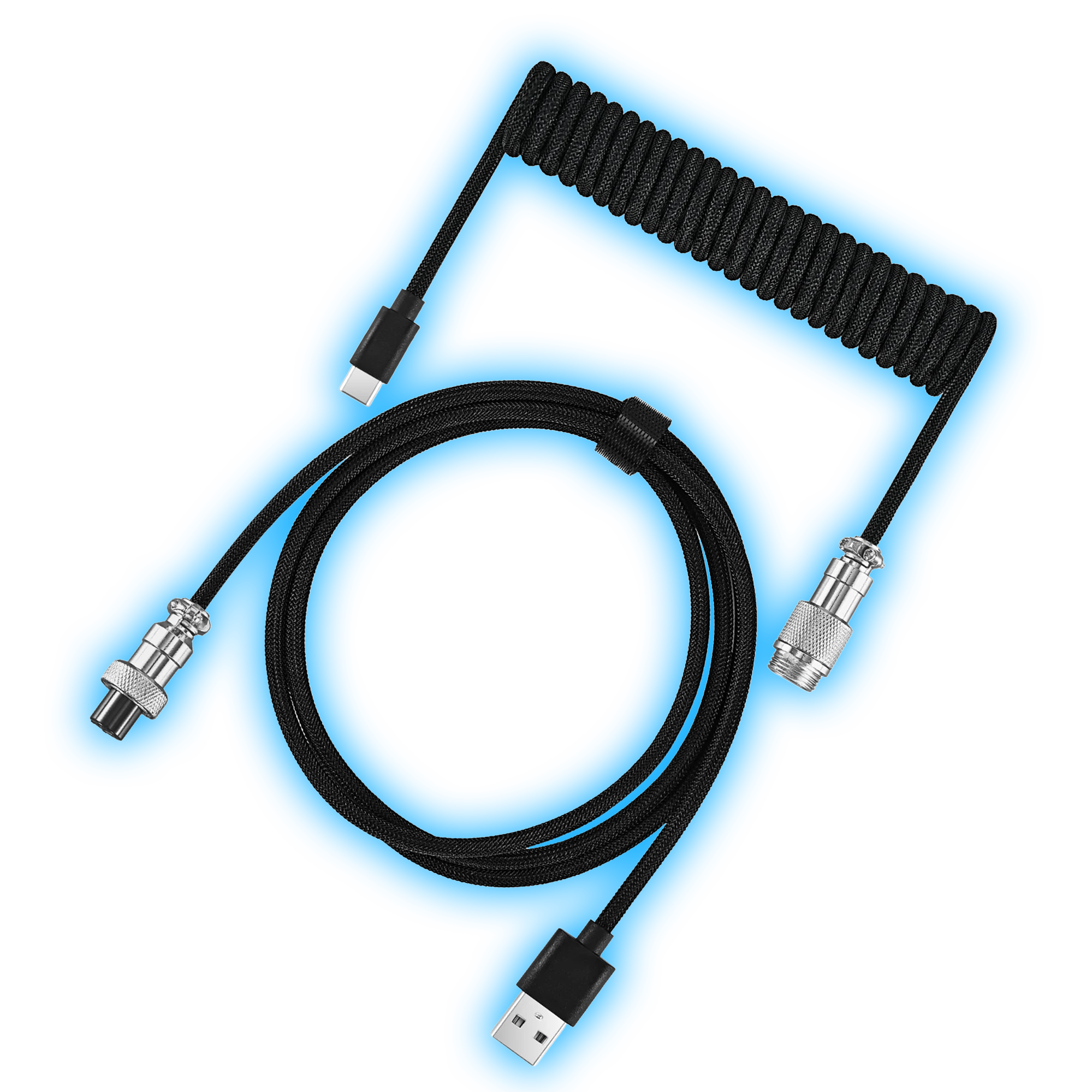 Coiled Keyboard Cable (Black)