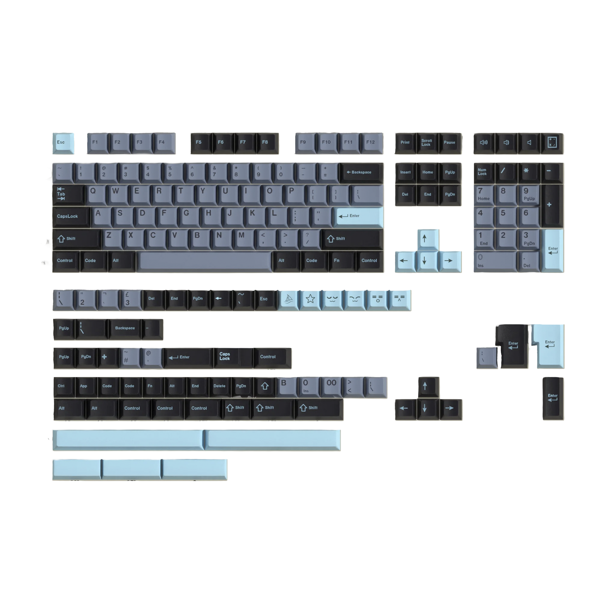 8008 Blue Keycaps Set