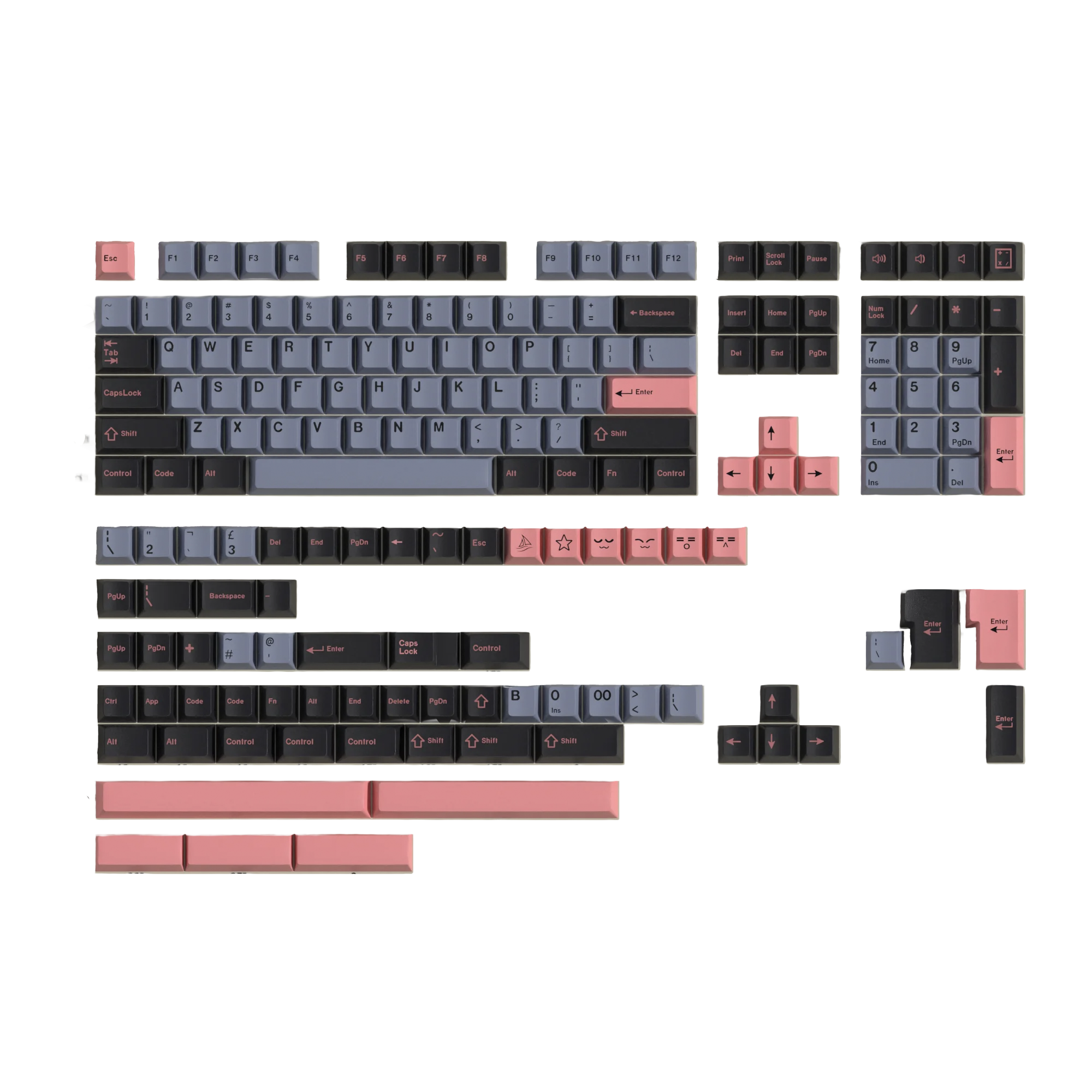 8008 Red PBT Keycaps Set