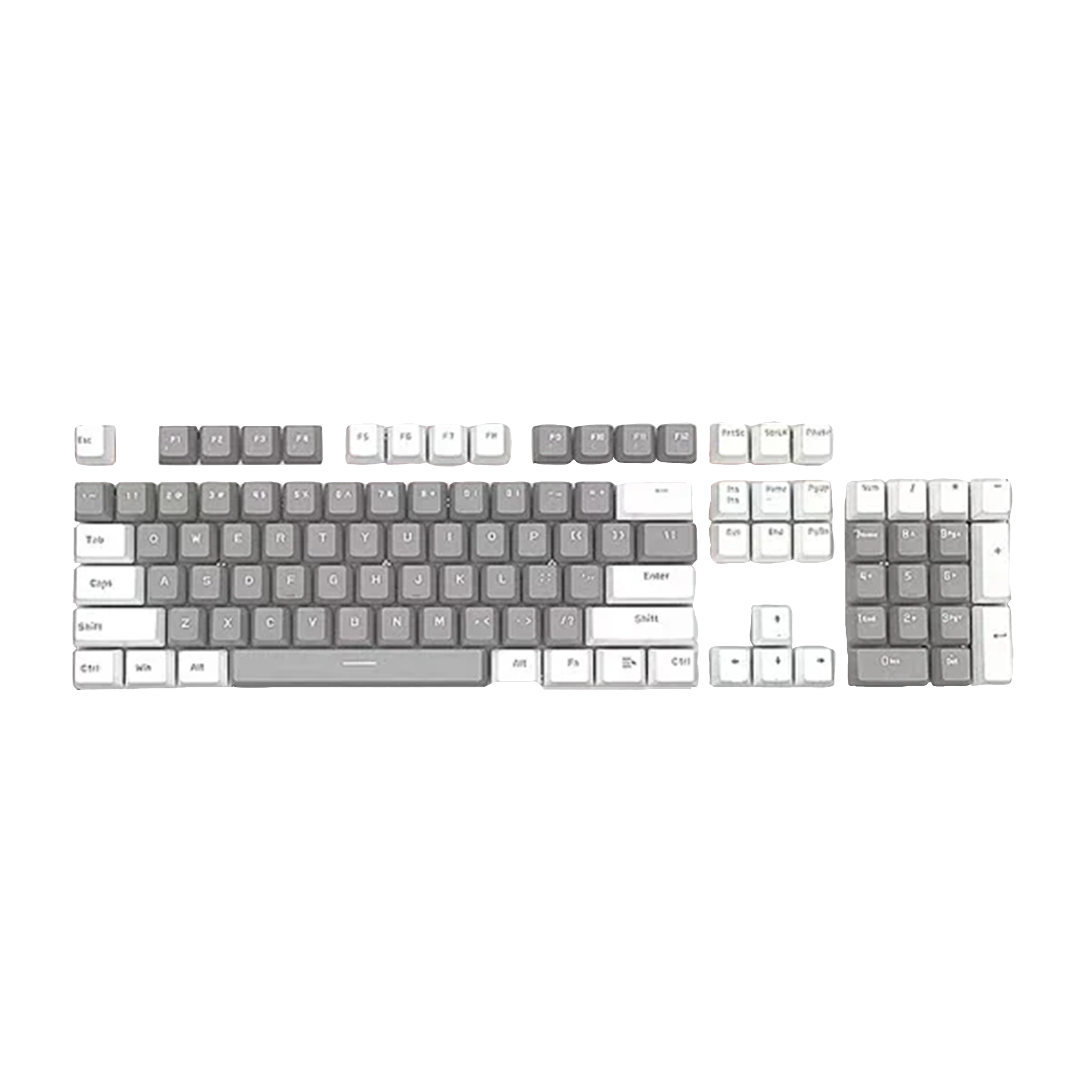 ABS Keycaps Set – 104 Keys (Grey/White)