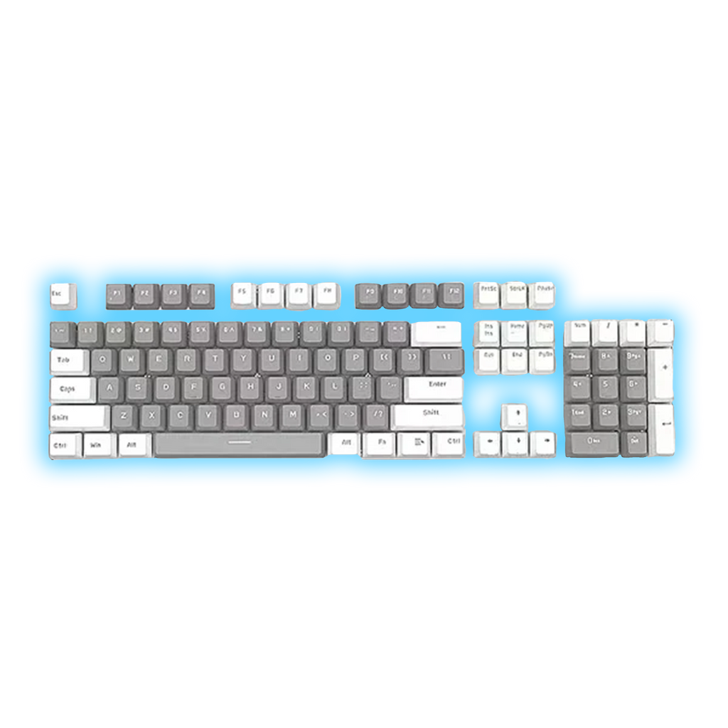 ABS Keycaps Set – 104 Keys (Grey/White)