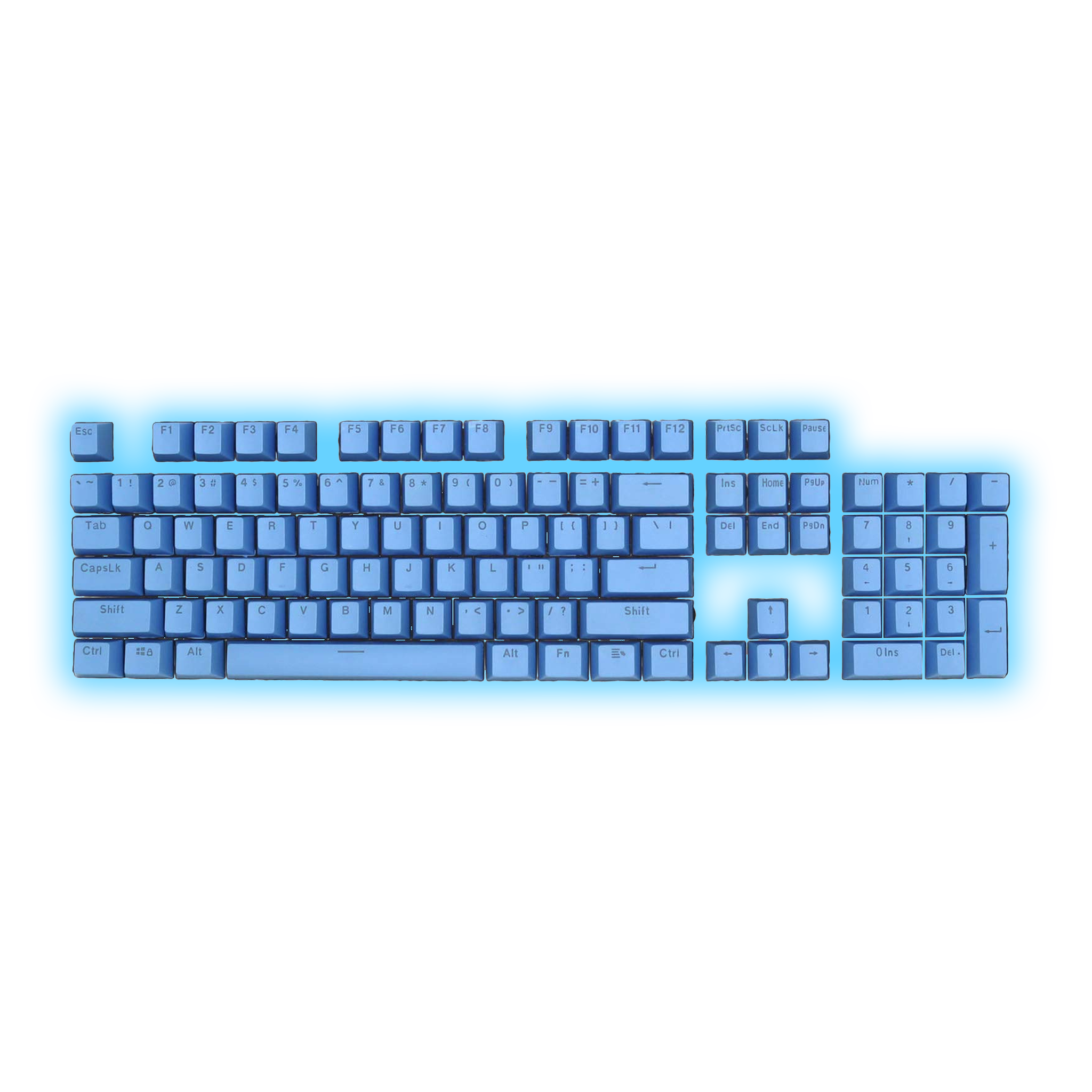 ABS Keycaps Set – 104 Keys (Light Blue)