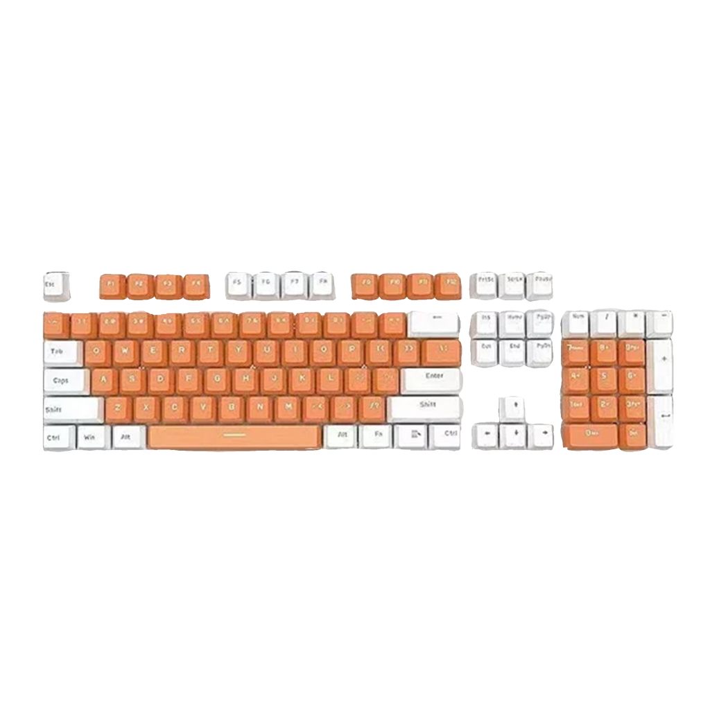 ABS Keycaps Set – 104 Keys (Orange/White)
