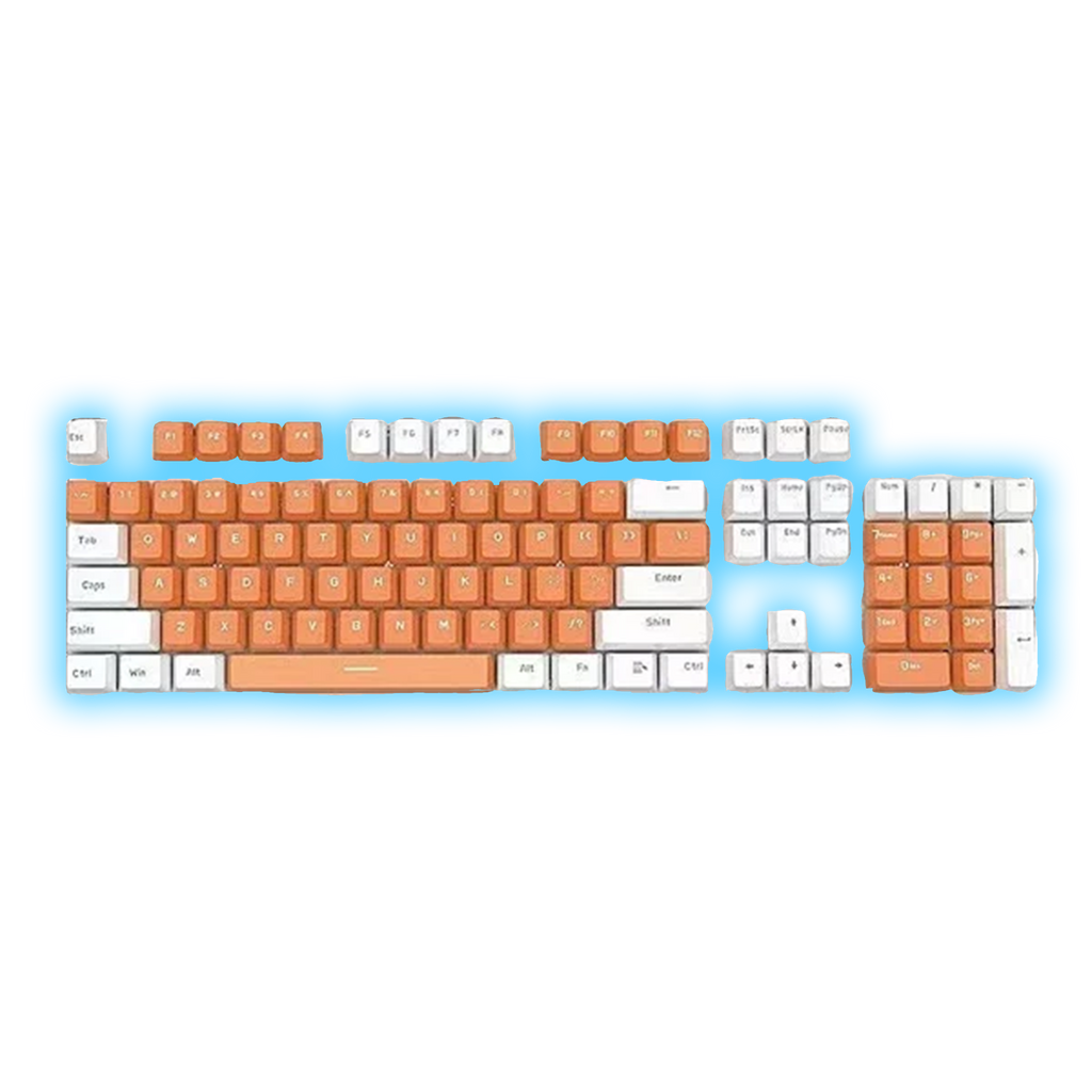 ABS Keycaps Set – 104 Keys (Orange/White)