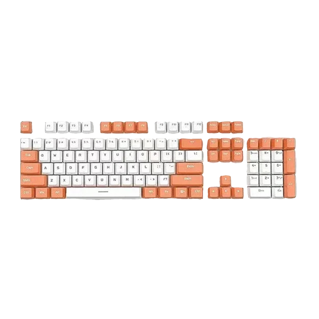 ABS Keycaps Set – 104 Keys (White/Orange)