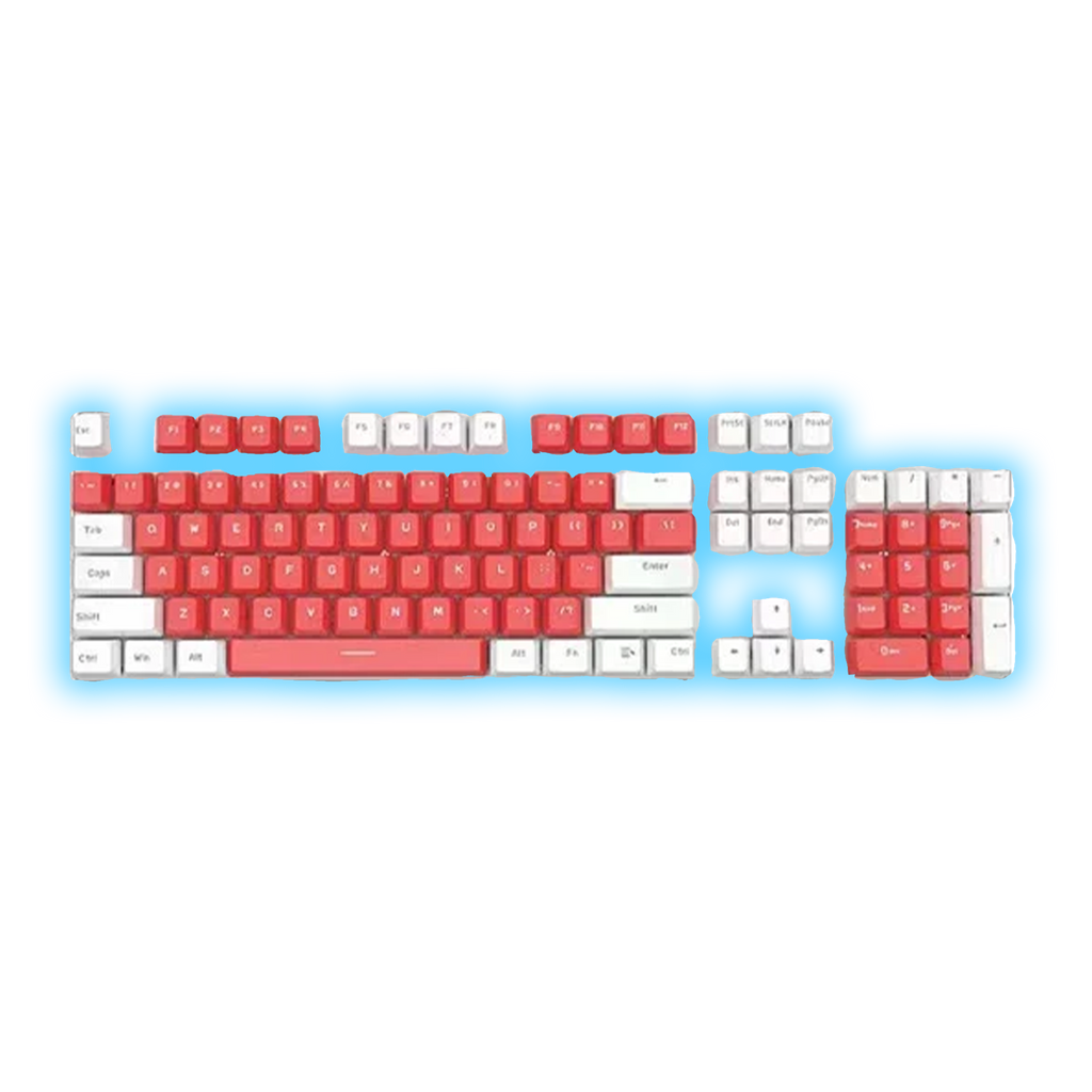 ABS Keycaps Set – 104 Keys (Red/White)