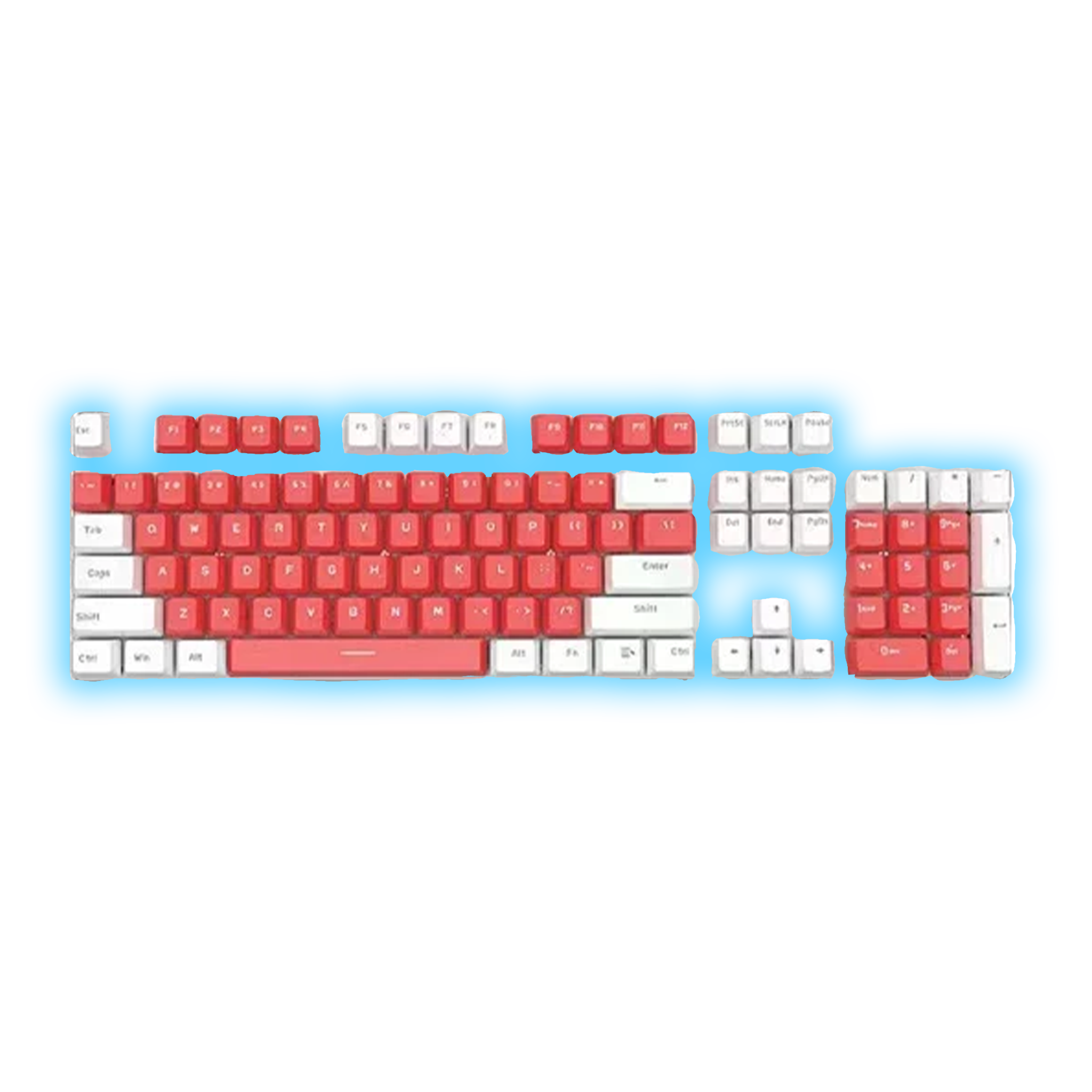ABS Keycaps Set – 104 Keys (Red/White)