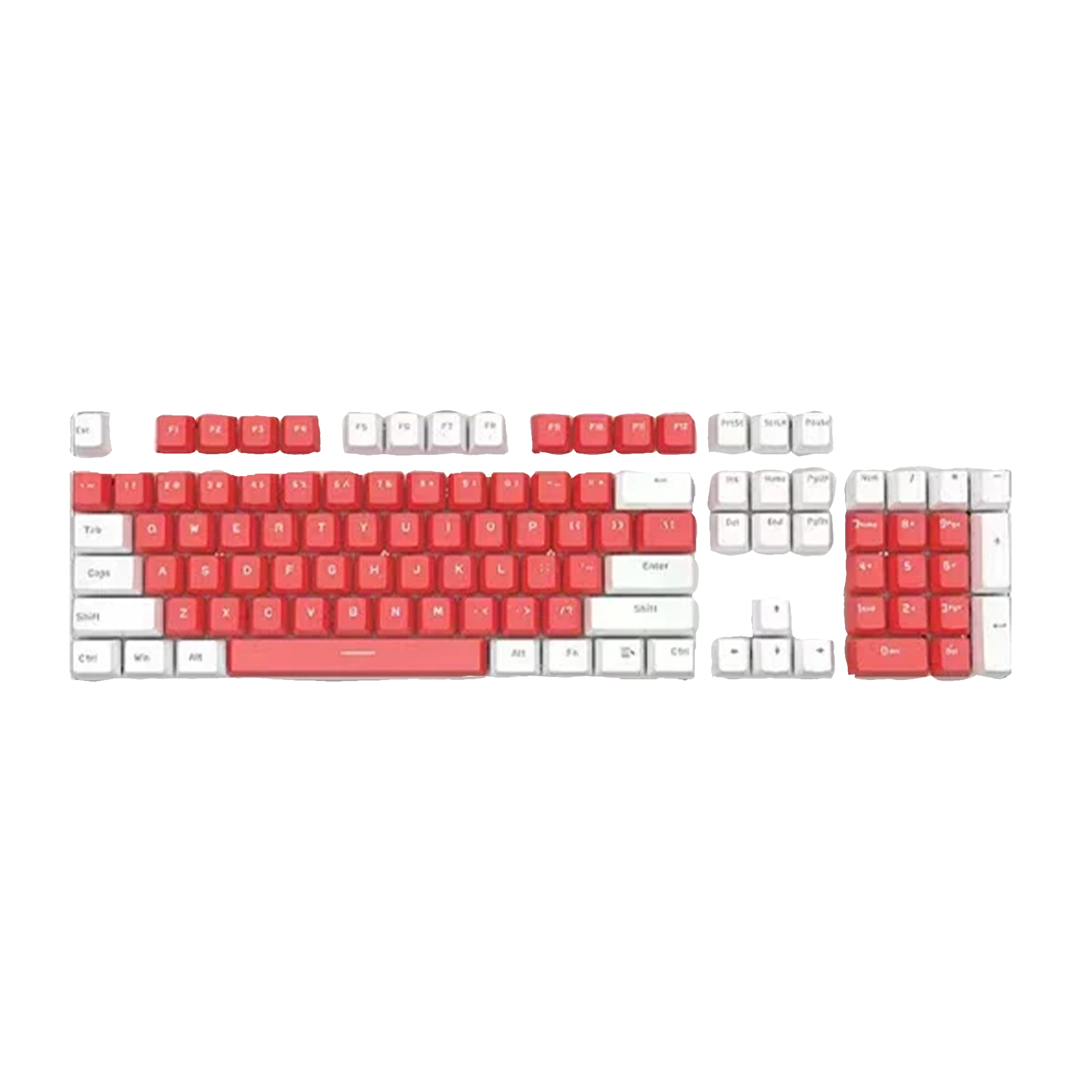 ABS Keycaps Set – 104 Keys (Red/White)