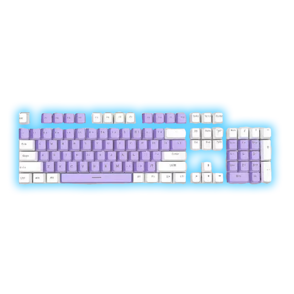 ABS Keycaps Set – 104 Keys (Purple/White)