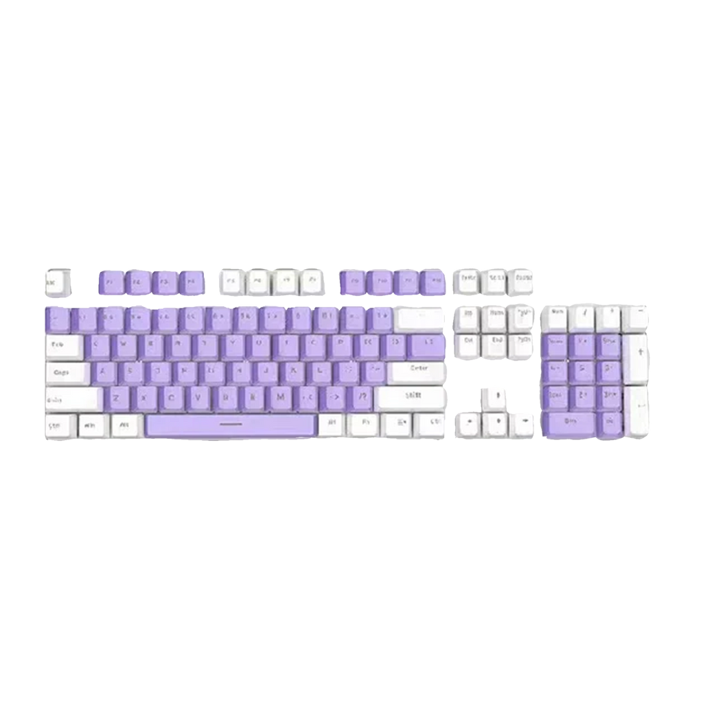 ABS Keycaps Set – 104 Keys (Purple/White)