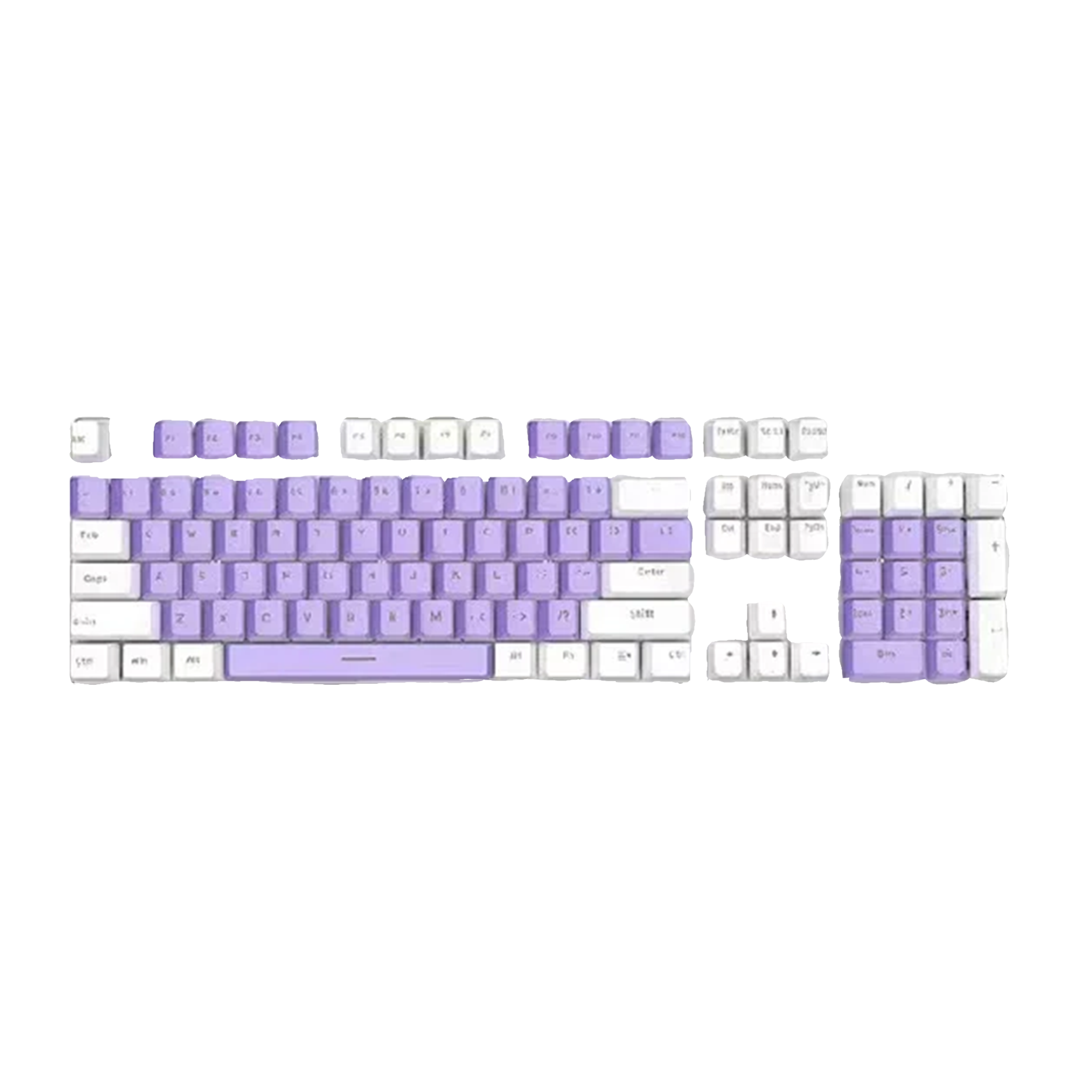 ABS Keycaps Set – 104 Keys (Purple/White)
