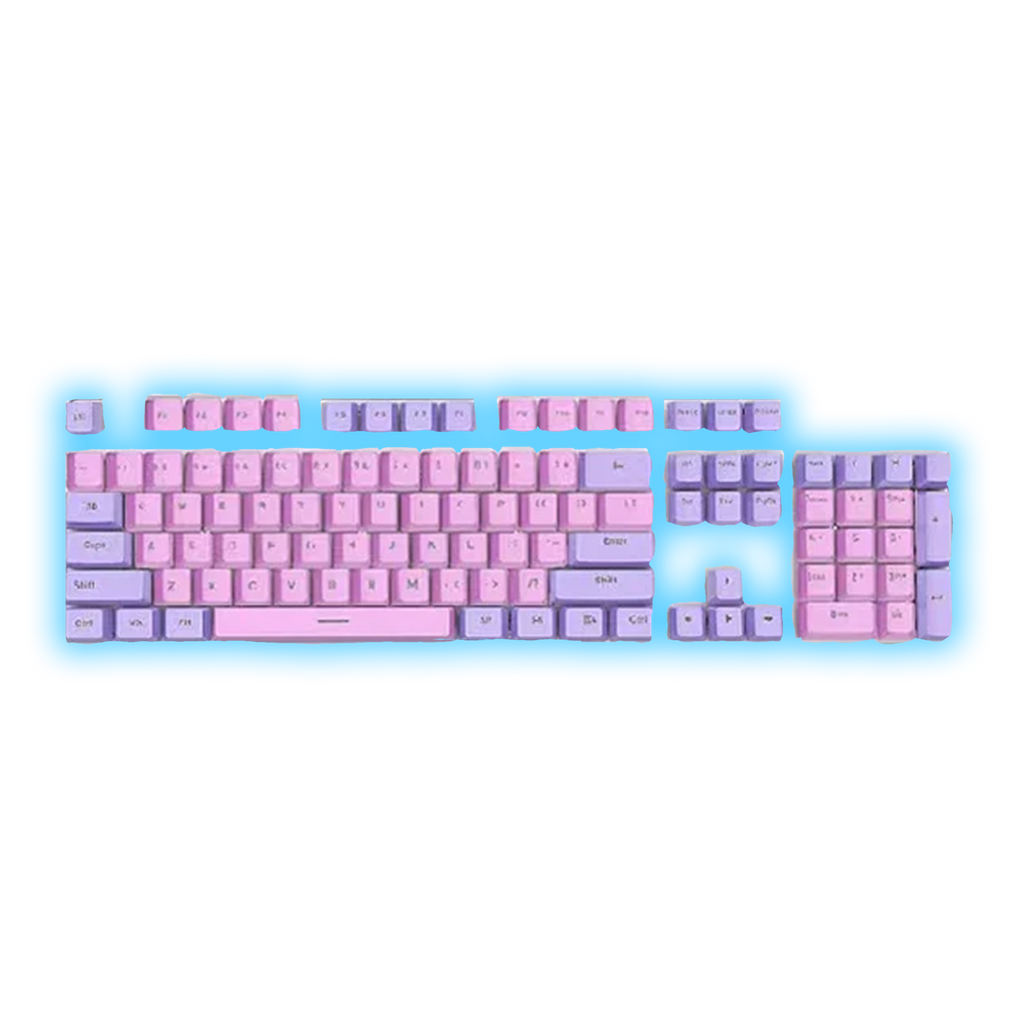 ABS Keycaps Set – 104 Keys (Pink/Purple)