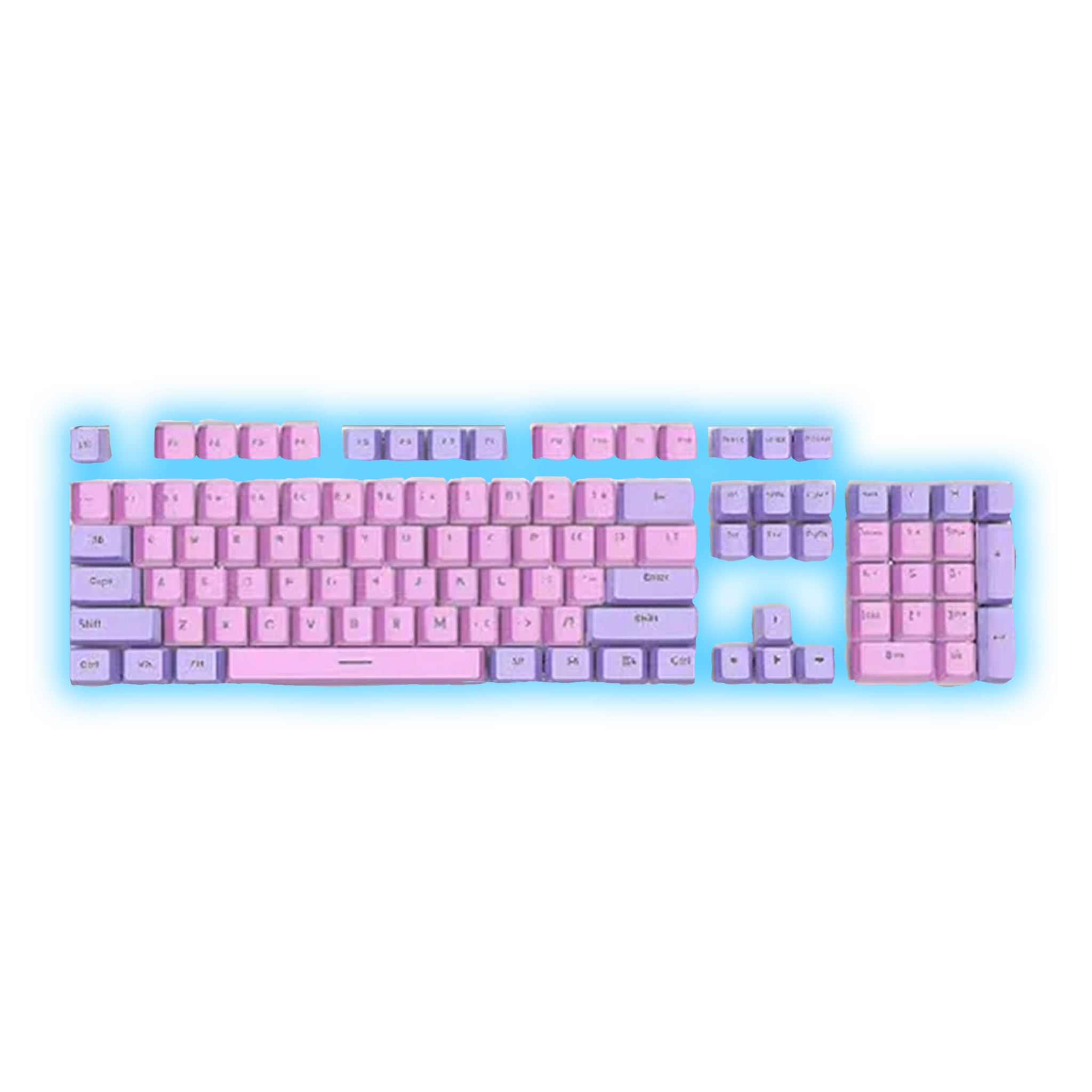 ABS Keycaps Set – 104 Keys (Pink/Purple)