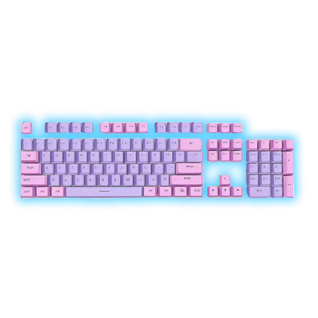 ABS Keycaps Set – 104 Keys (Purple/Pink)