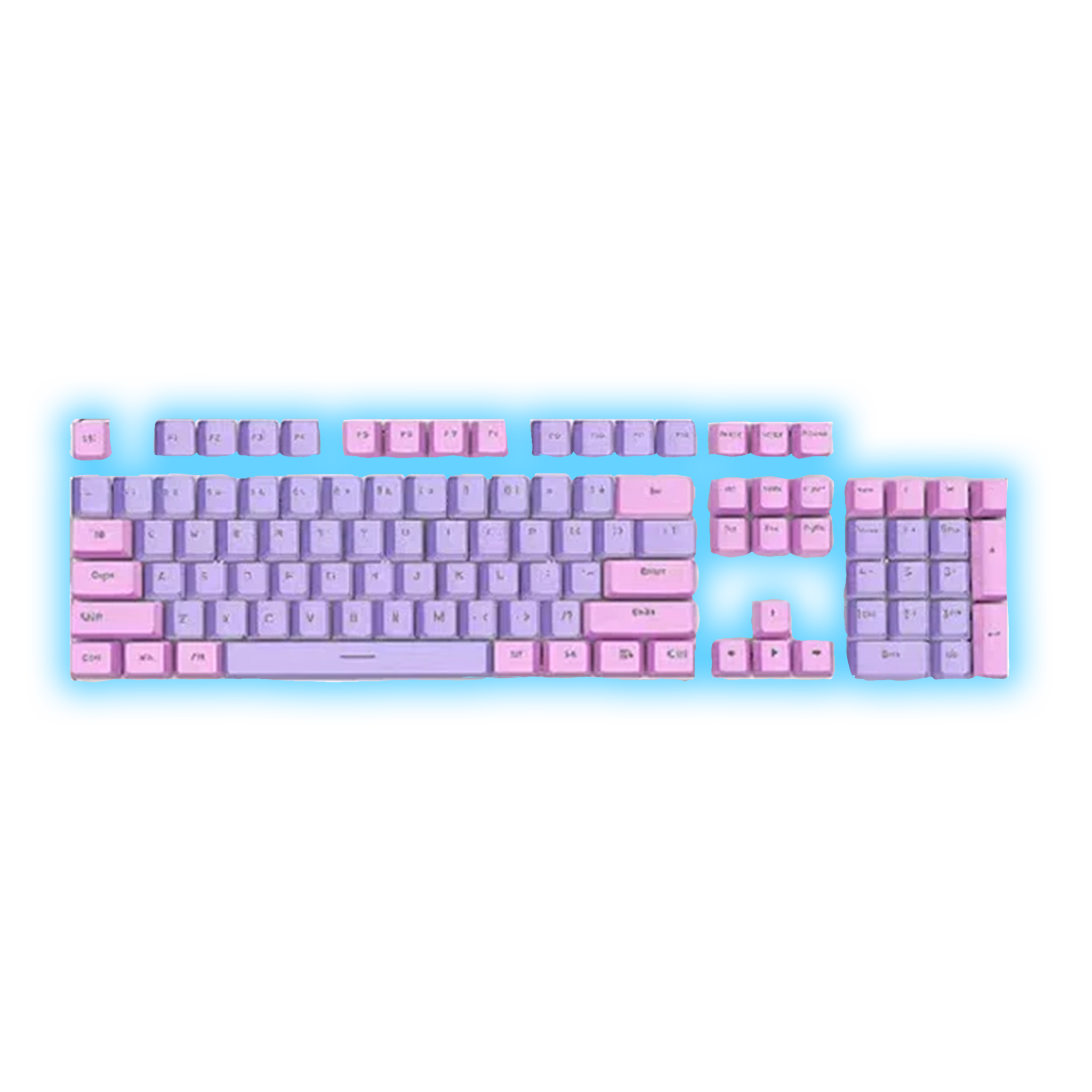 ABS Keycaps Set – 104 Keys (Purple/Pink)