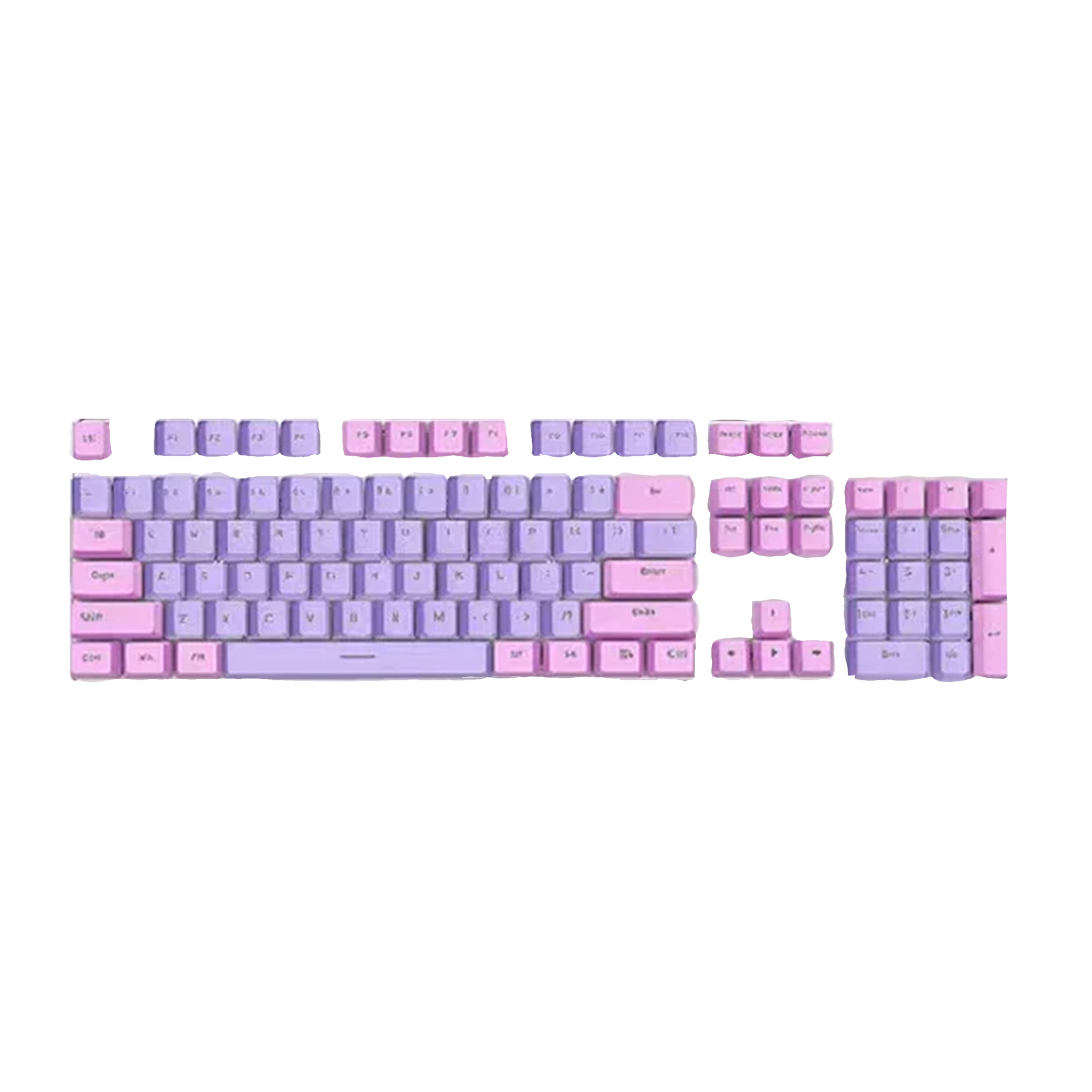ABS Keycaps Set – 104 Keys (Purple/Pink)