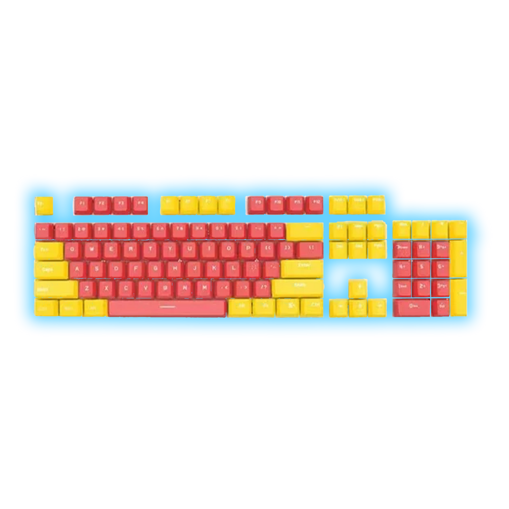 ABS Keycaps Set – 104 Keys (Red/Yellow)