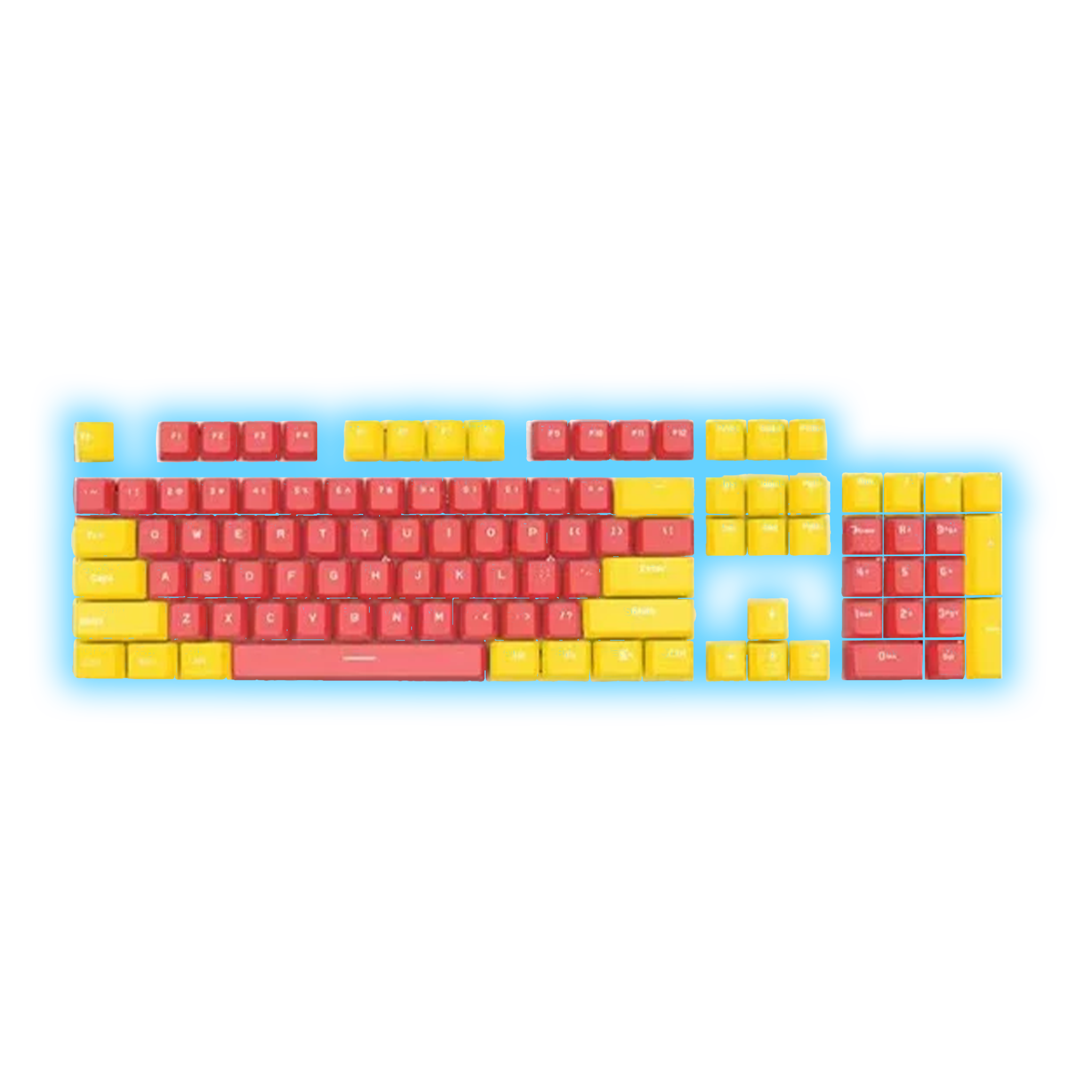 ABS Keycaps Set – 104 Keys (Red/Yellow)