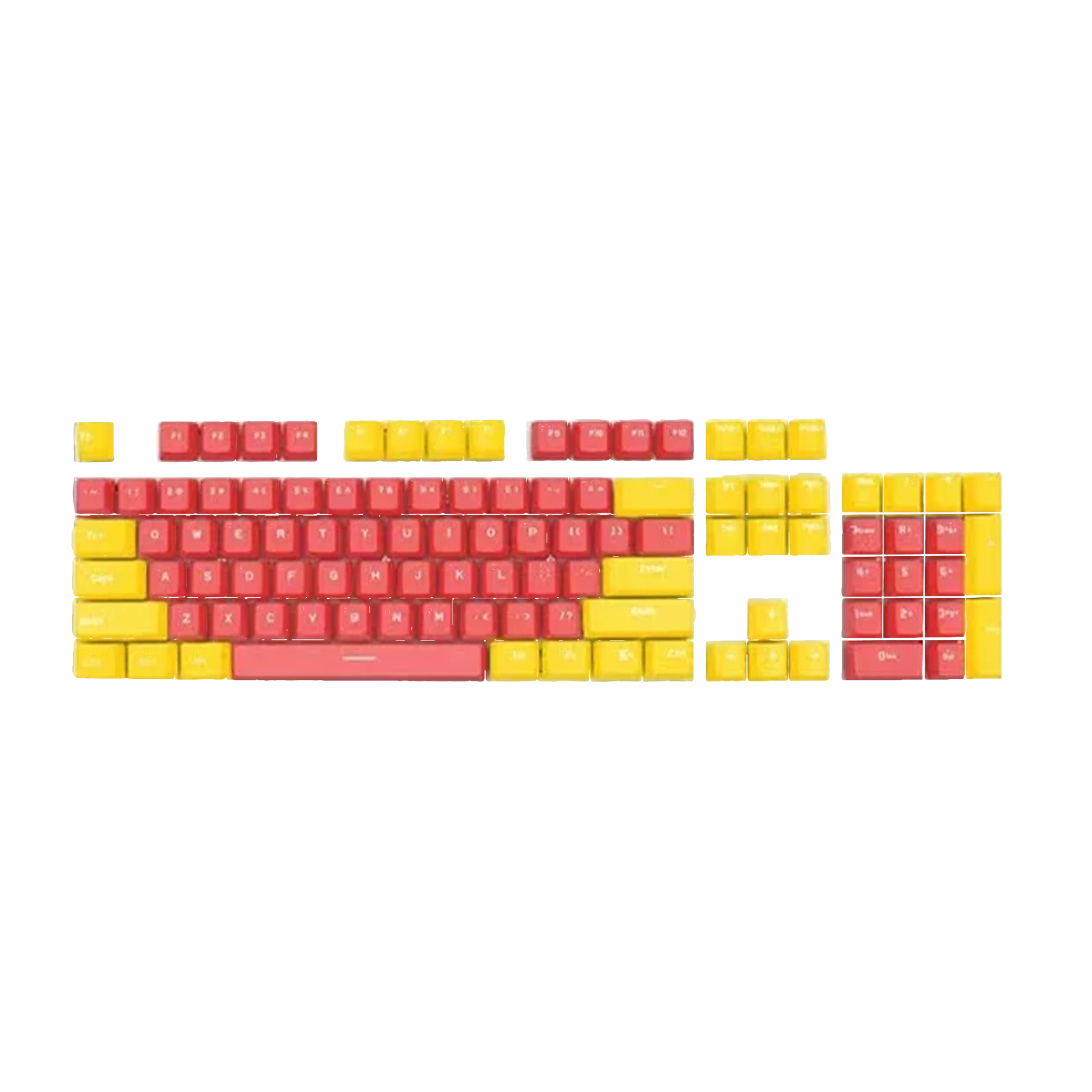 ABS Keycaps Set – 104 Keys (Red/Yellow)