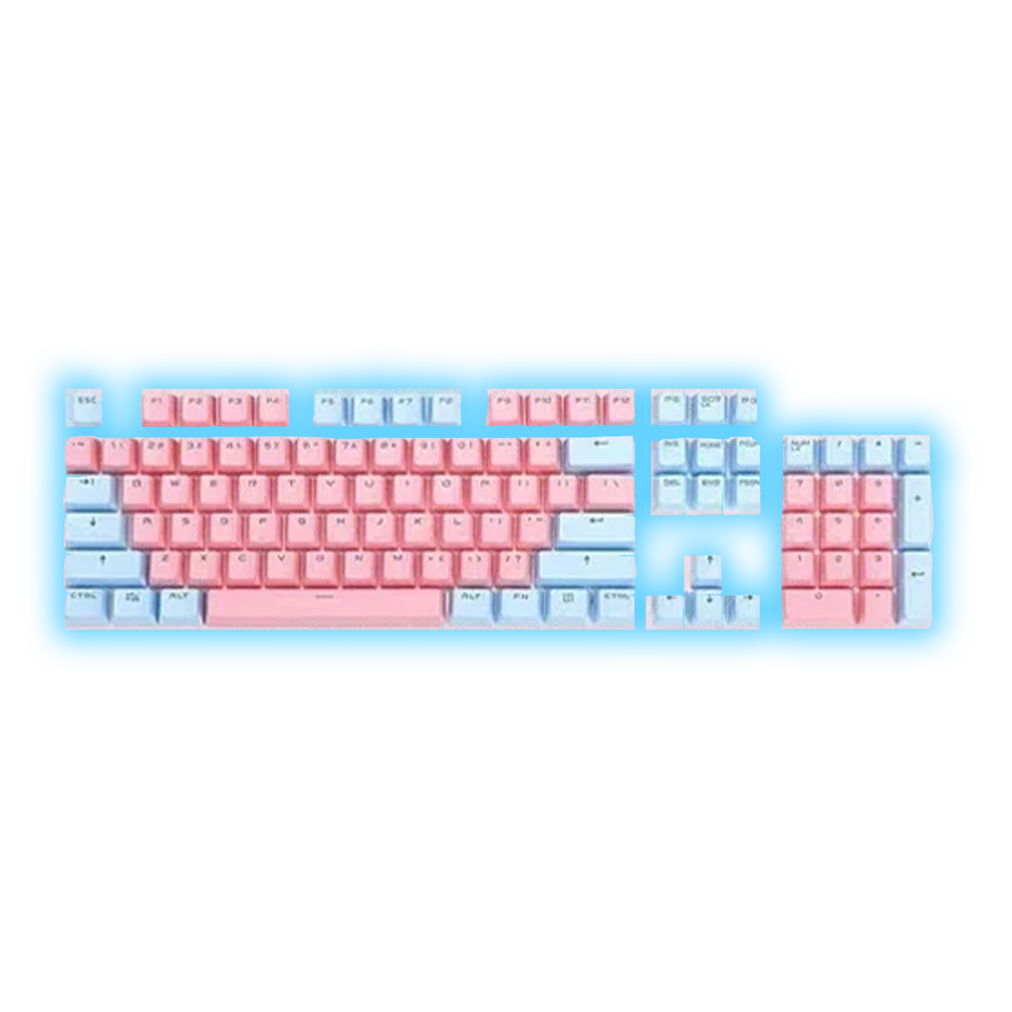 ABS Keycaps Set – 104 Keys (Pink/Cyan)