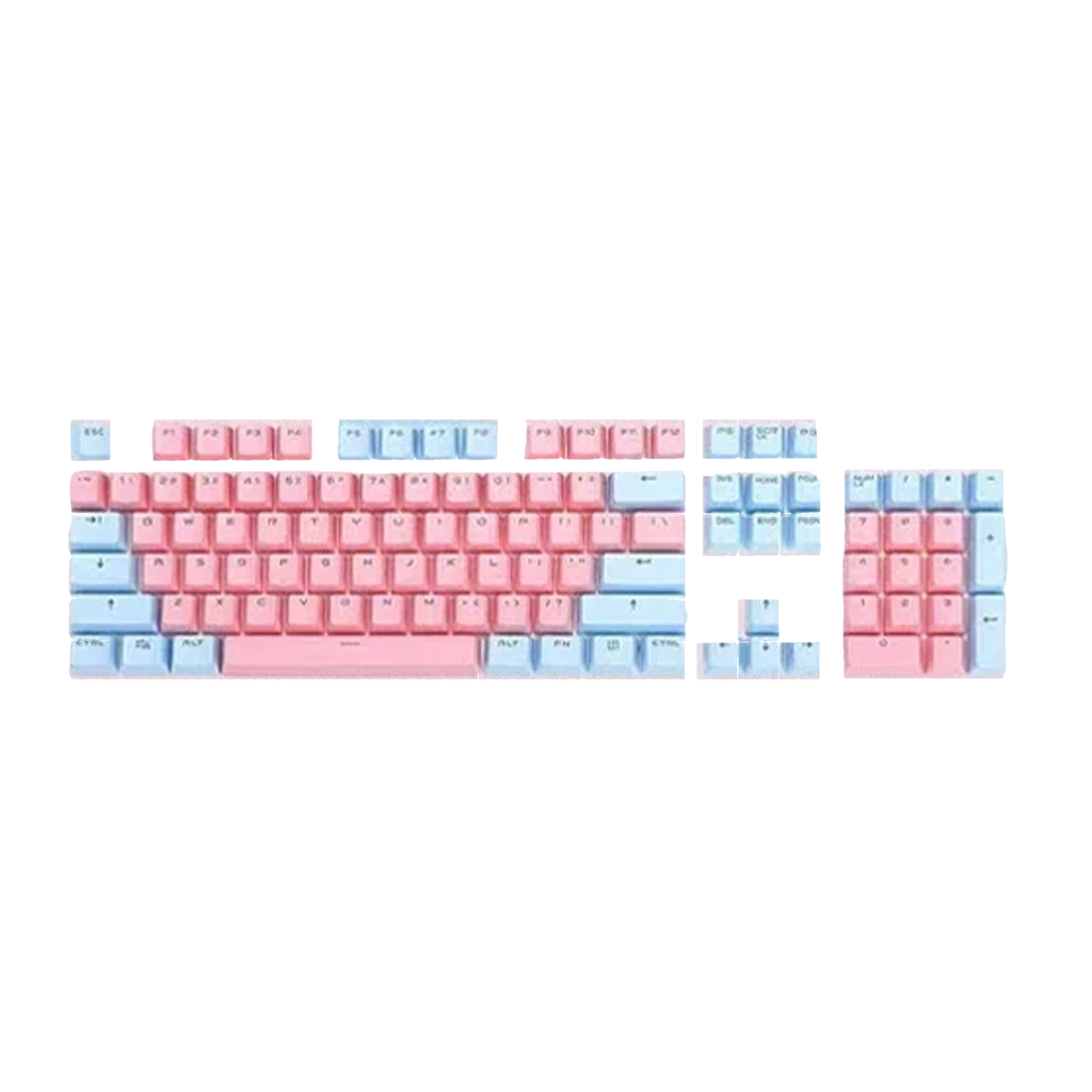ABS Keycaps Set – 104 Keys (Pink/Cyan)