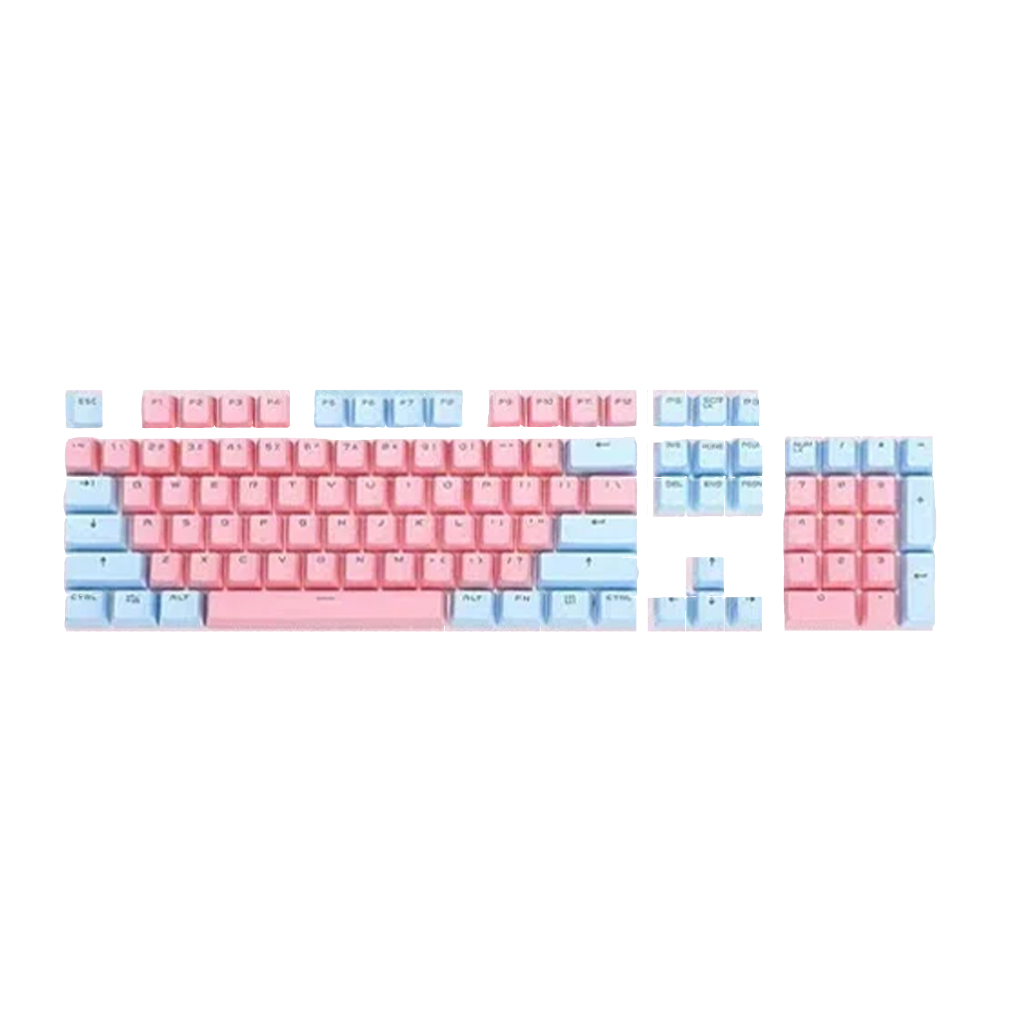 ABS Keycaps Set – 104 Keys (Pink/Cyan)